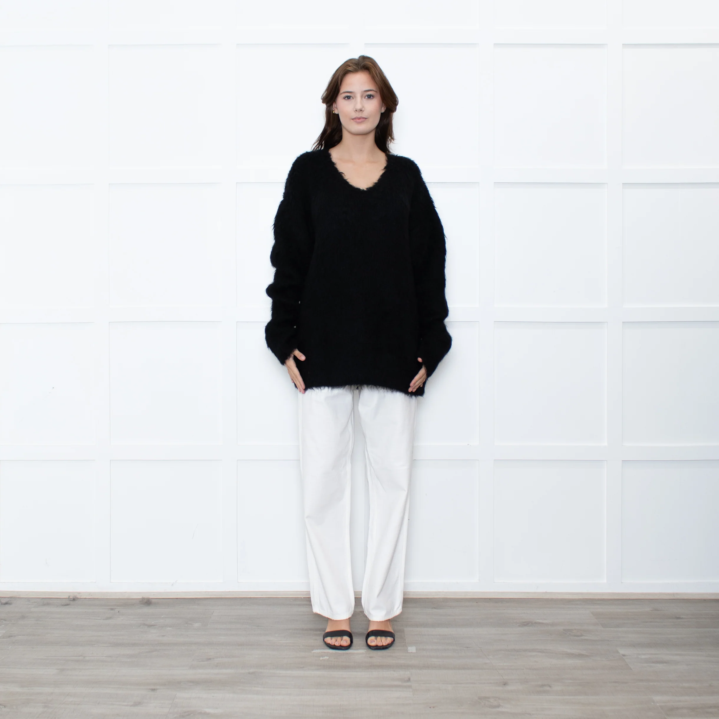 Raey Black Heavy Knit Crewneck Jumper