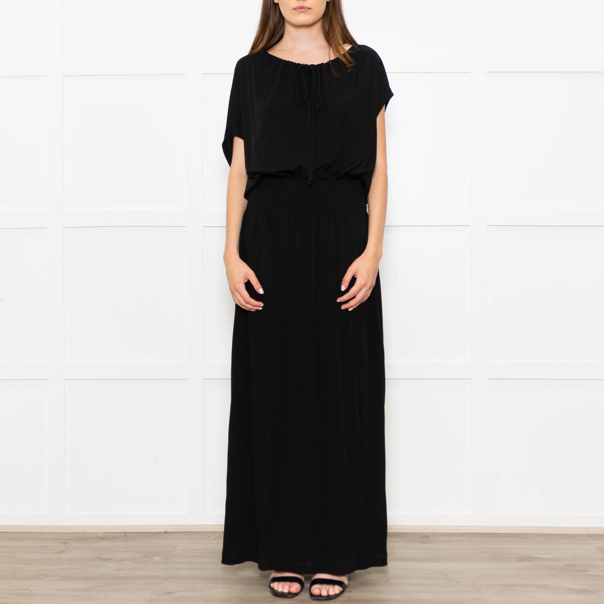 Raey Black Jersey Shirred Waist Maxi Dress - Image 2