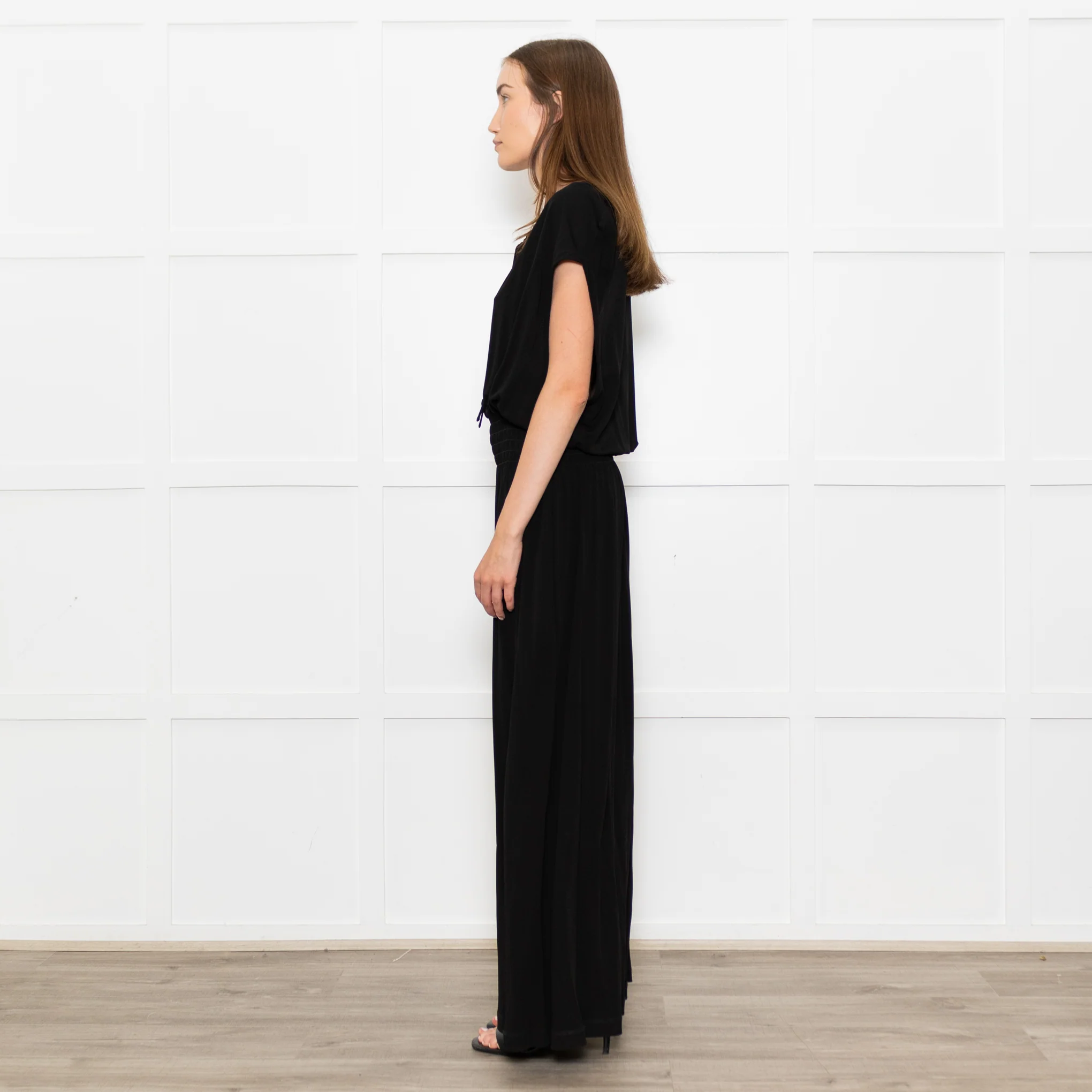 Raey Black Jersey Shirred Waist Maxi Dress - Image 4
