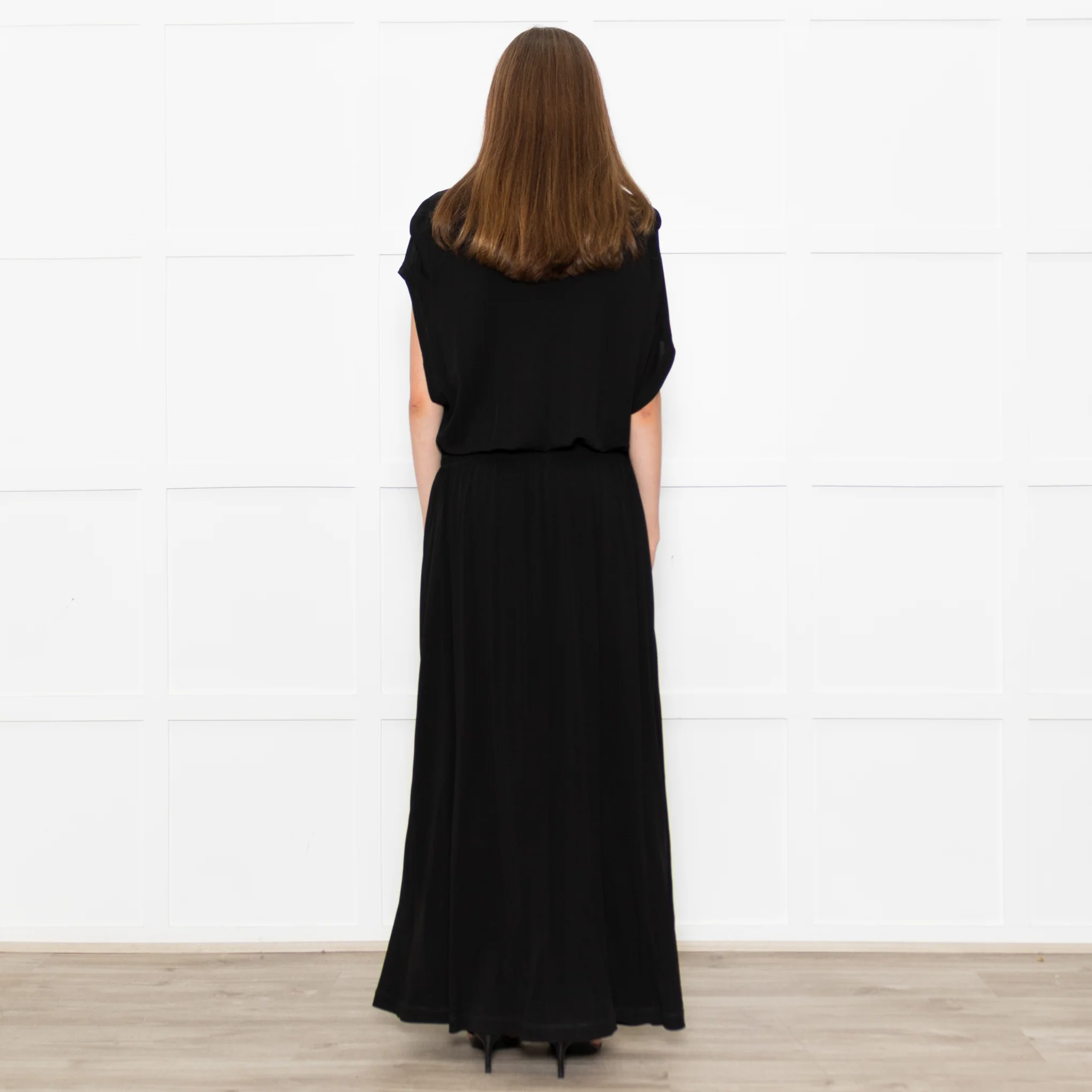 Raey Black Jersey Shirred Waist Maxi Dress - Image 5