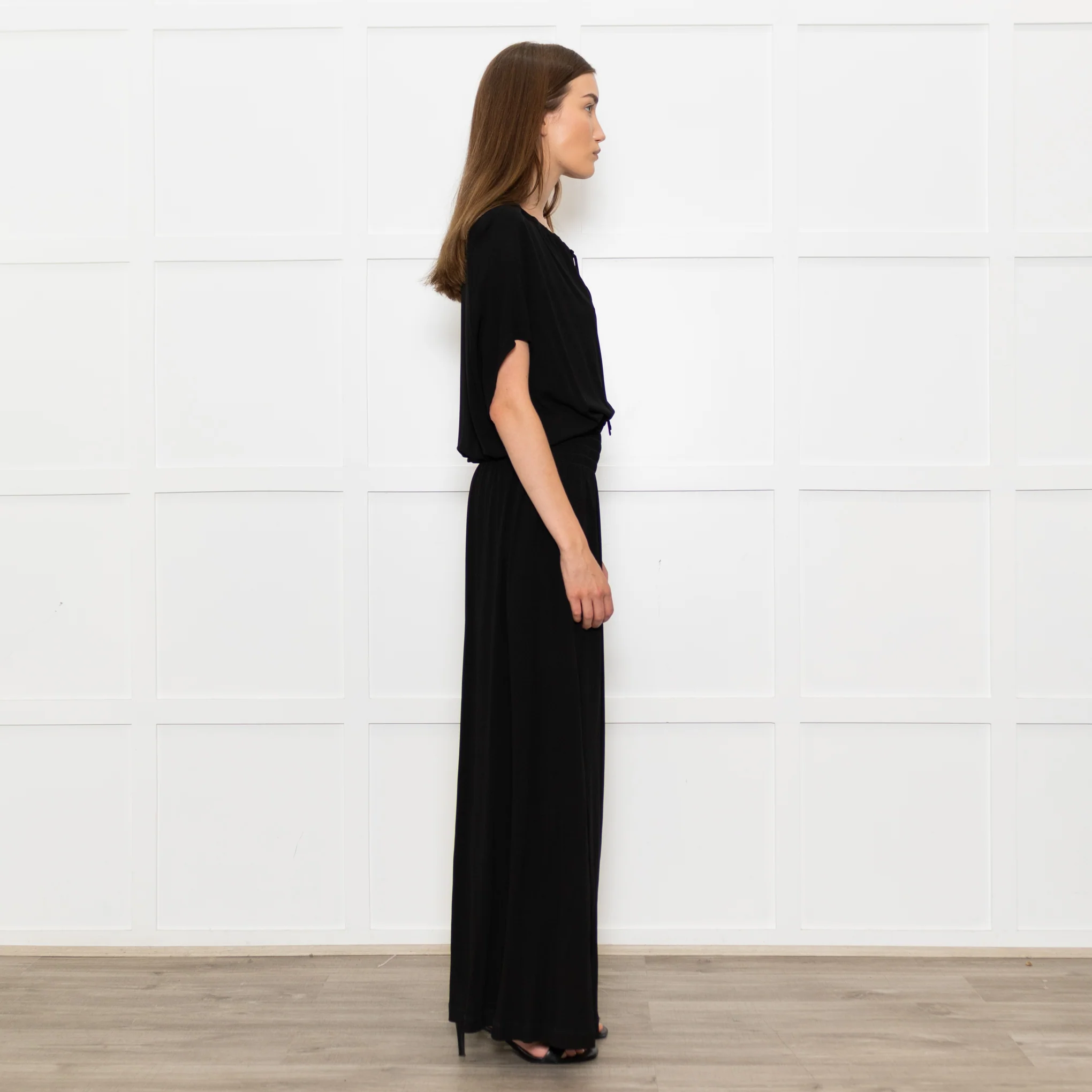 Raey Black Jersey Shirred Waist Maxi Dress - Image 6