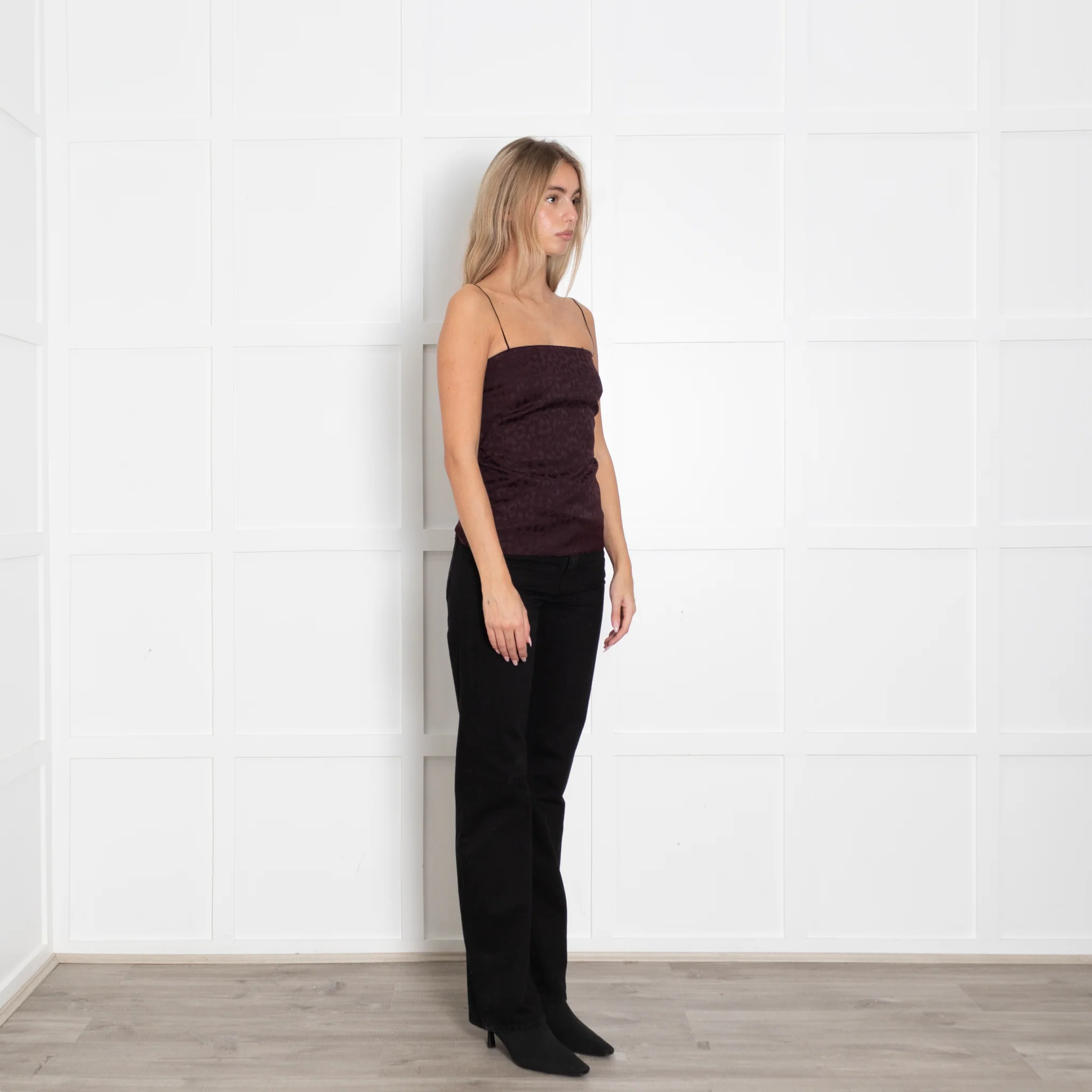 Raey Burgundy Animal Print Sleeveless Top - Image 7