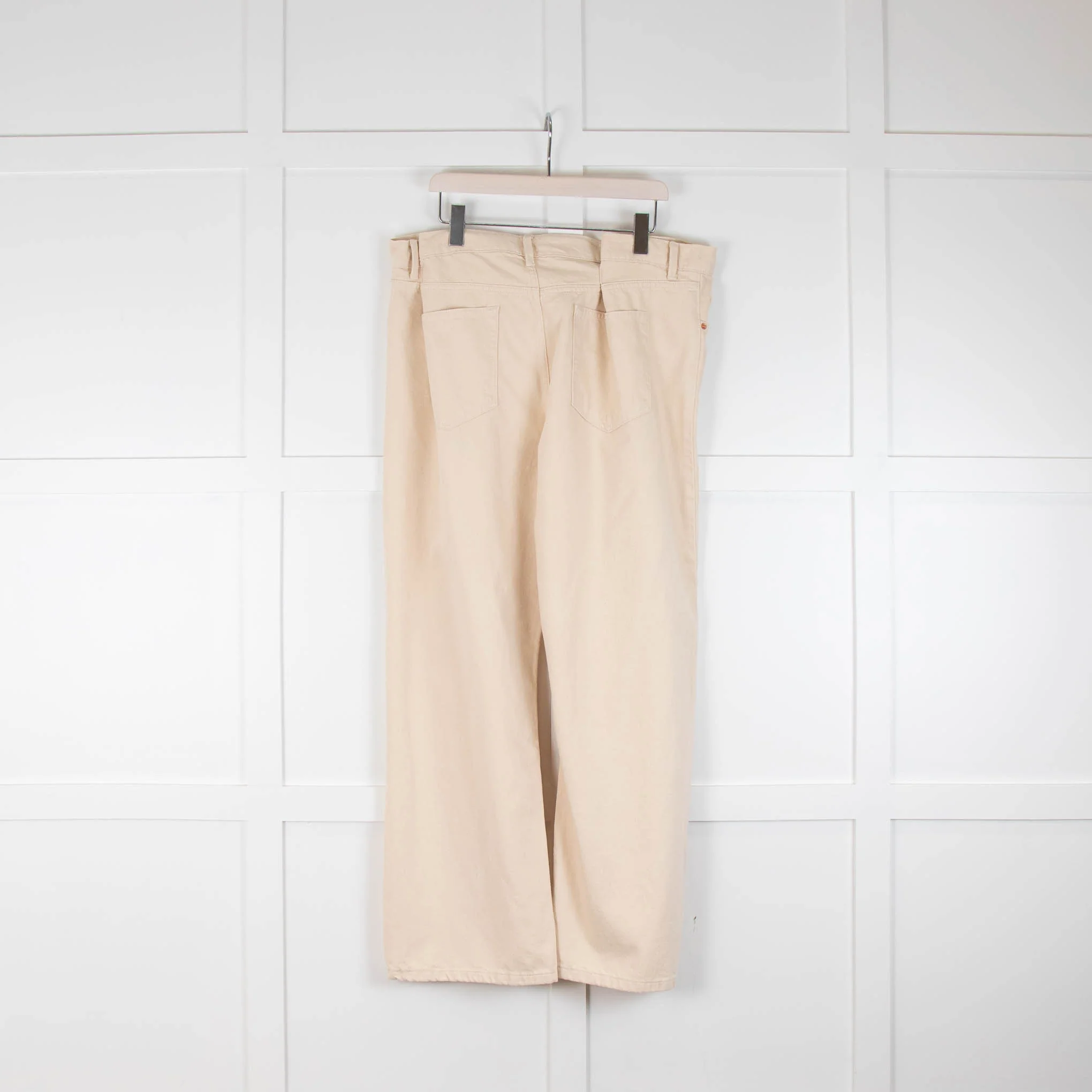 Raey Cream Cinch Waist Wide Leg Jeans - Image 2