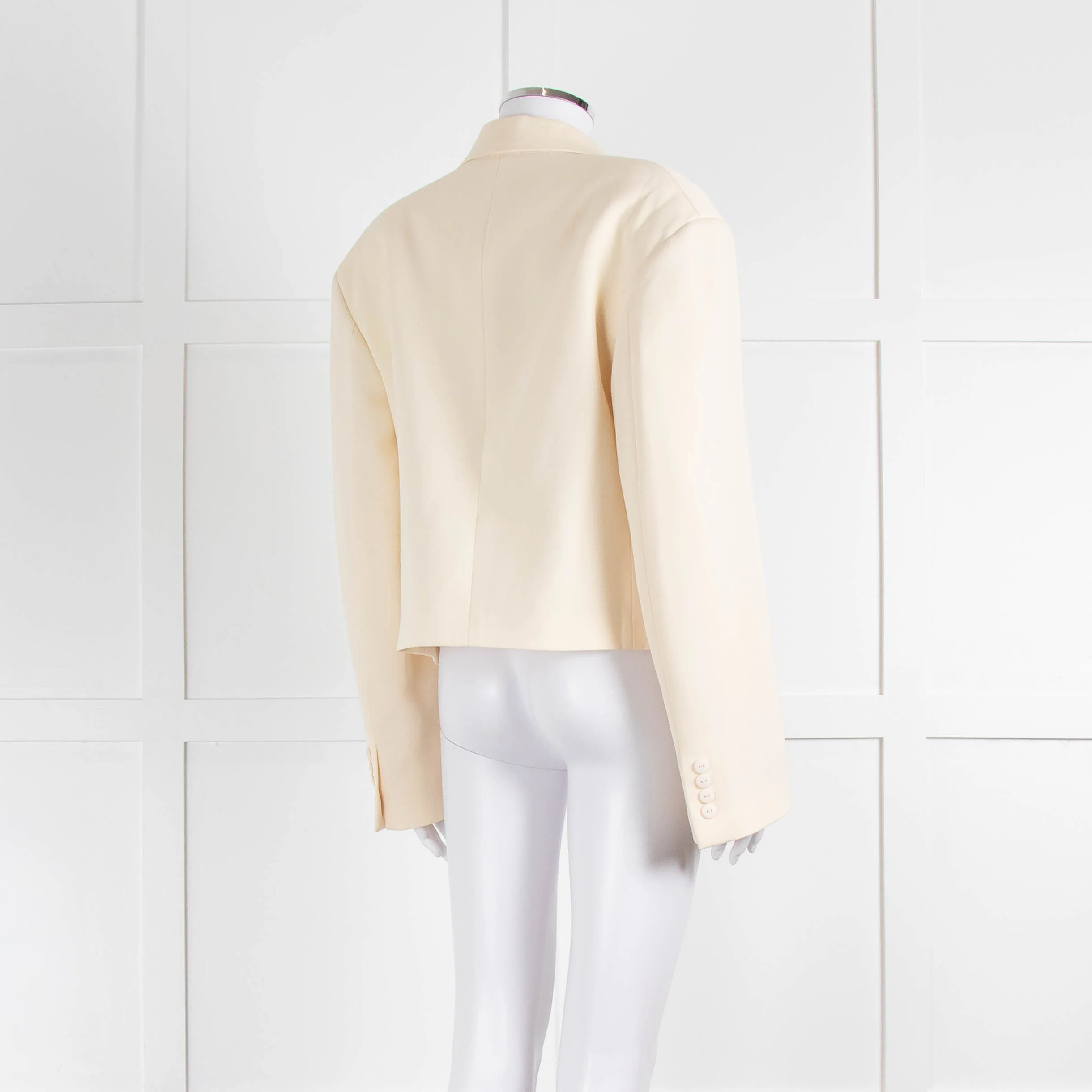 Raey Cream Cropped Double Breasted Blazer - Image 4