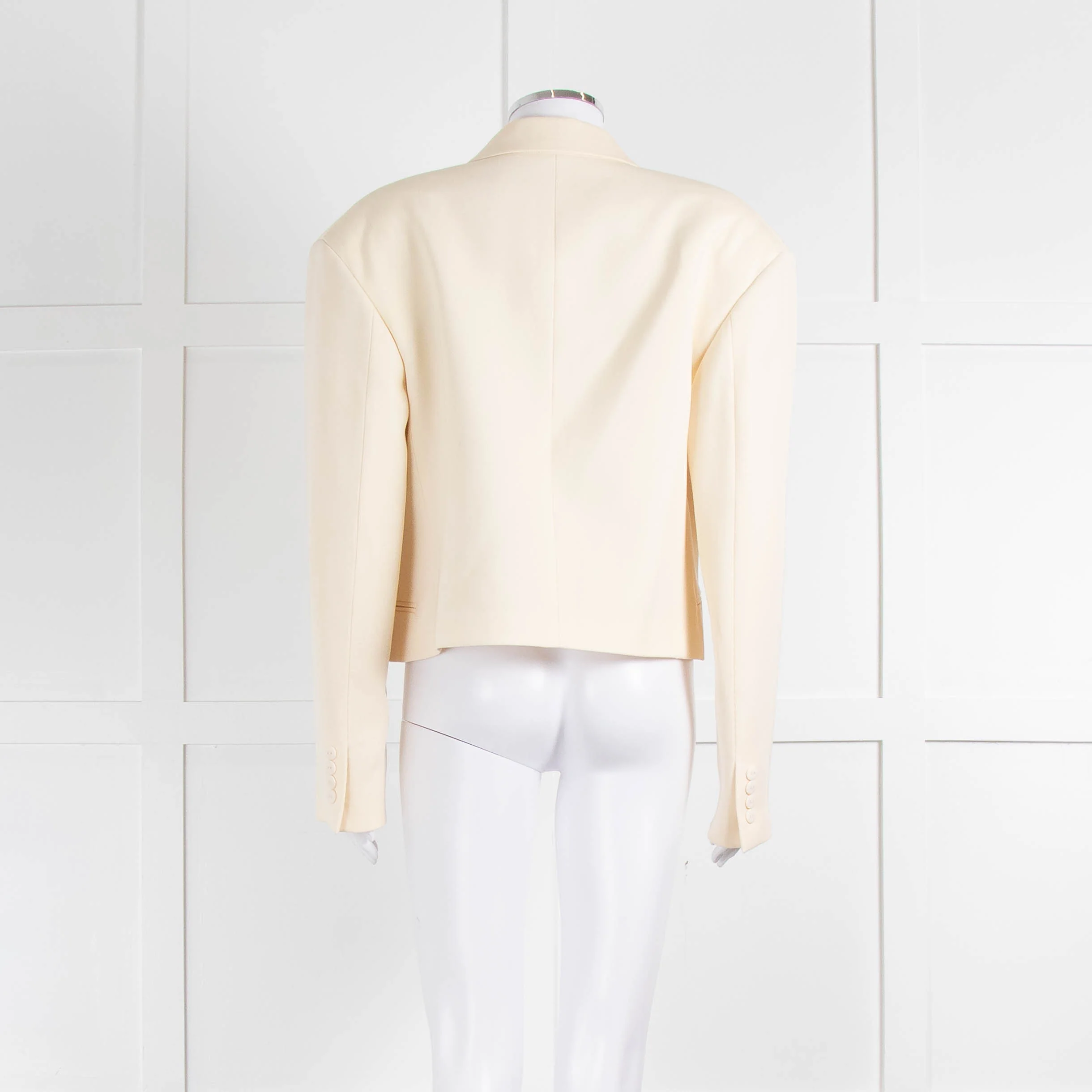 Raey Cream Cropped Double Breasted Blazer - Image 5