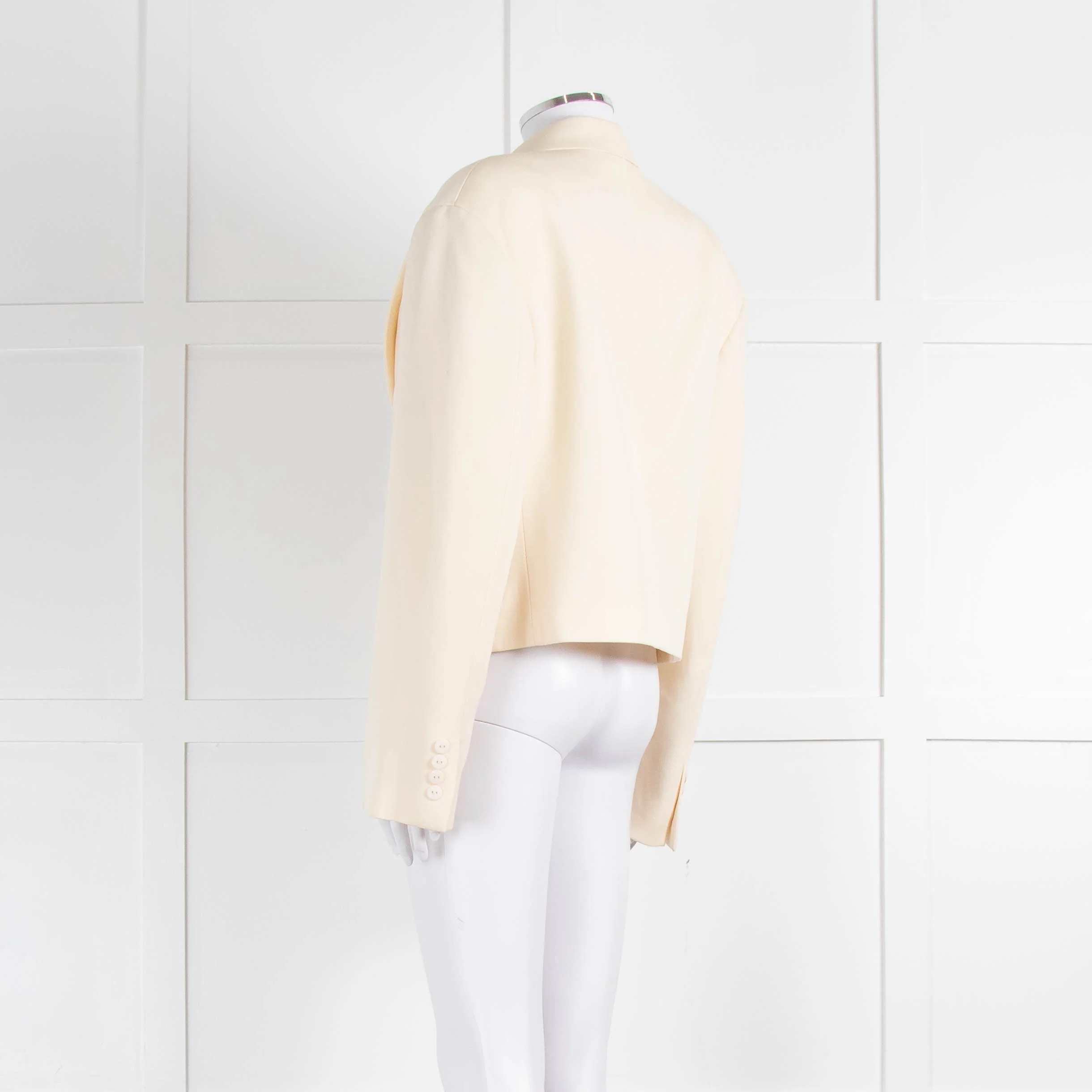 Raey Cream Cropped Double Breasted Blazer - Image 6