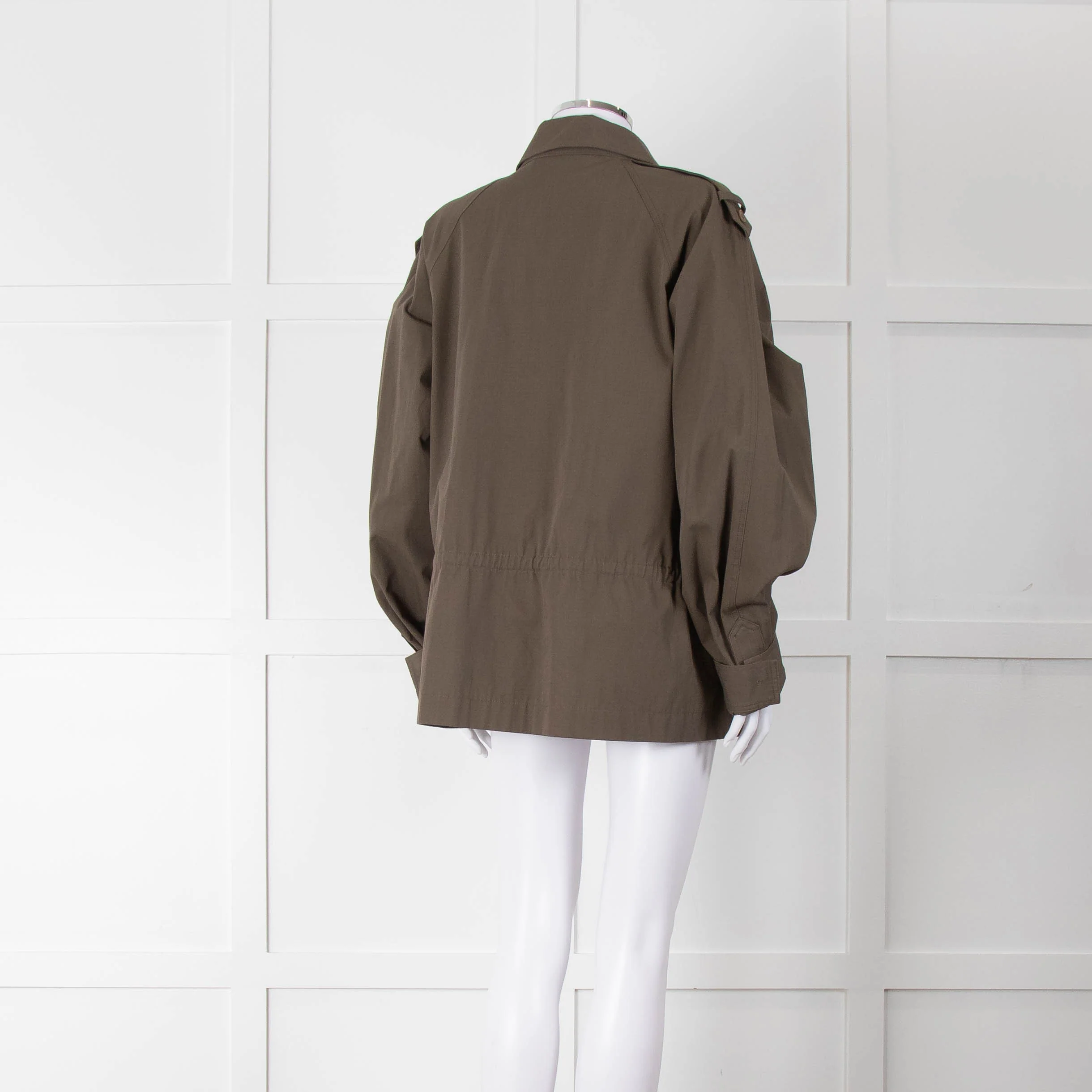 Raey Khaki Short Drawstring Waist Cotton Jacket - Image 4