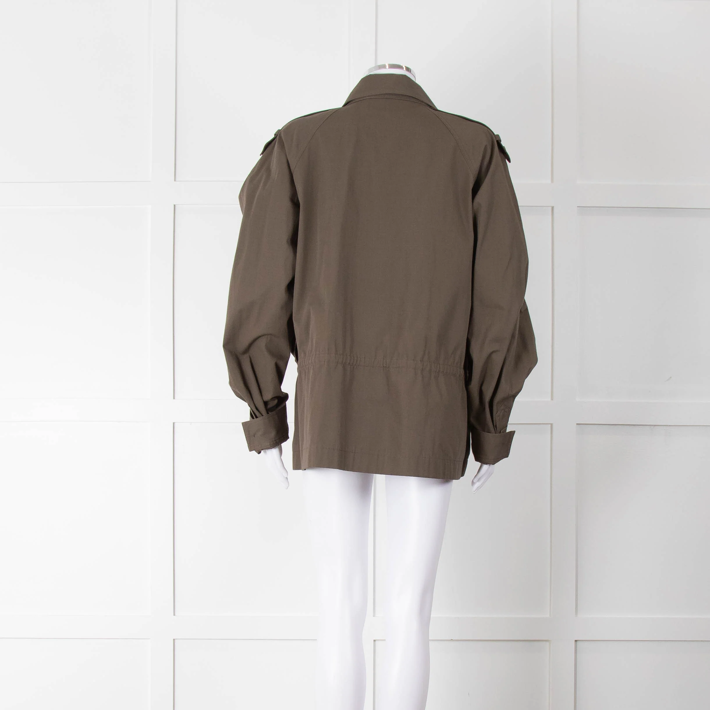 Raey Khaki Short Drawstring Waist Cotton Jacket - Image 5