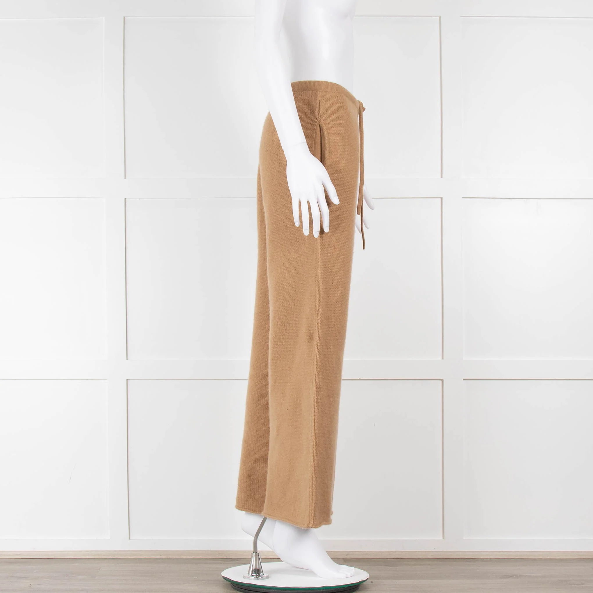 Raey Responsible Camel Cashmere Wide Leg Knitted Trousers - Image 3