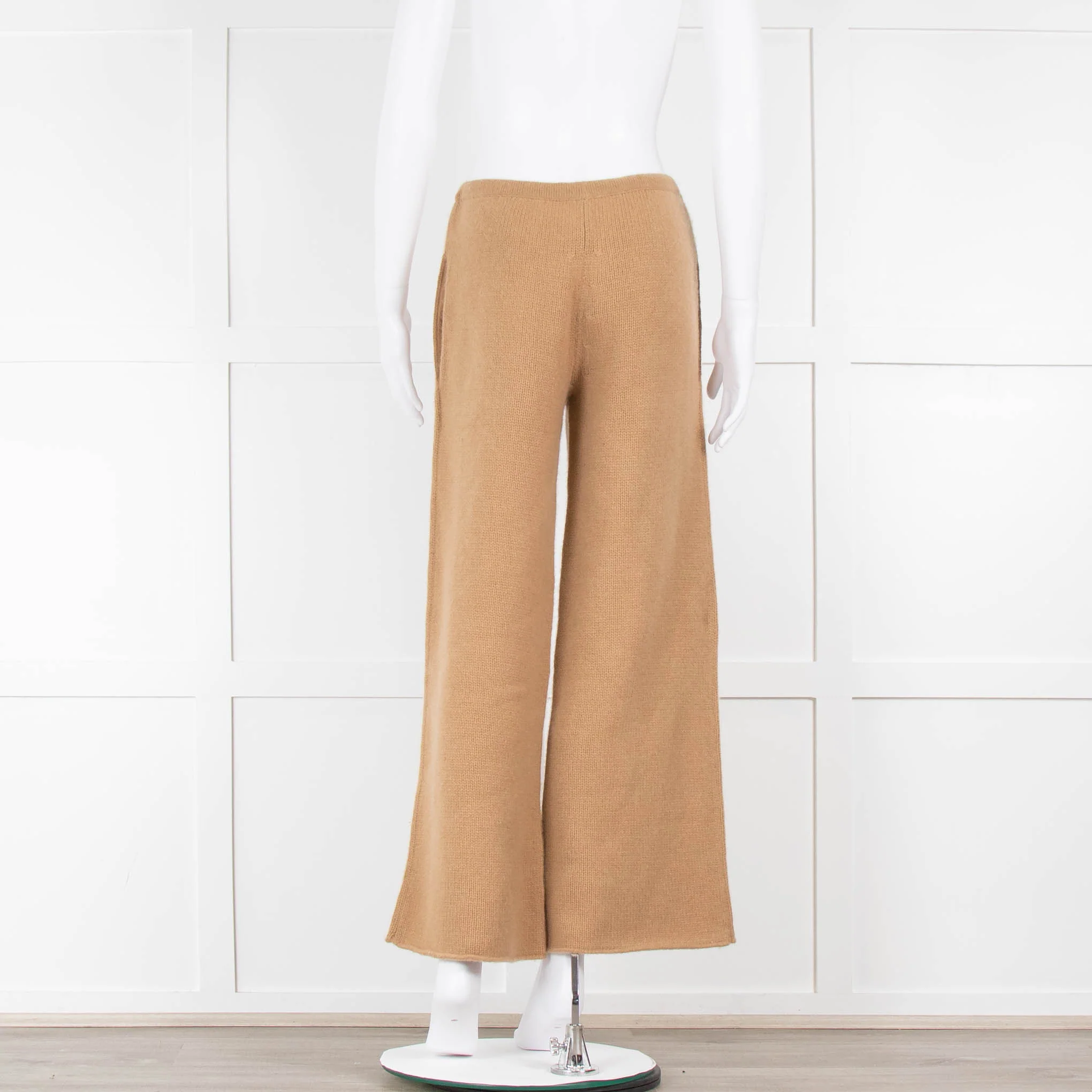 Raey Responsible Camel Cashmere Wide Leg Knitted Trousers - Image 4
