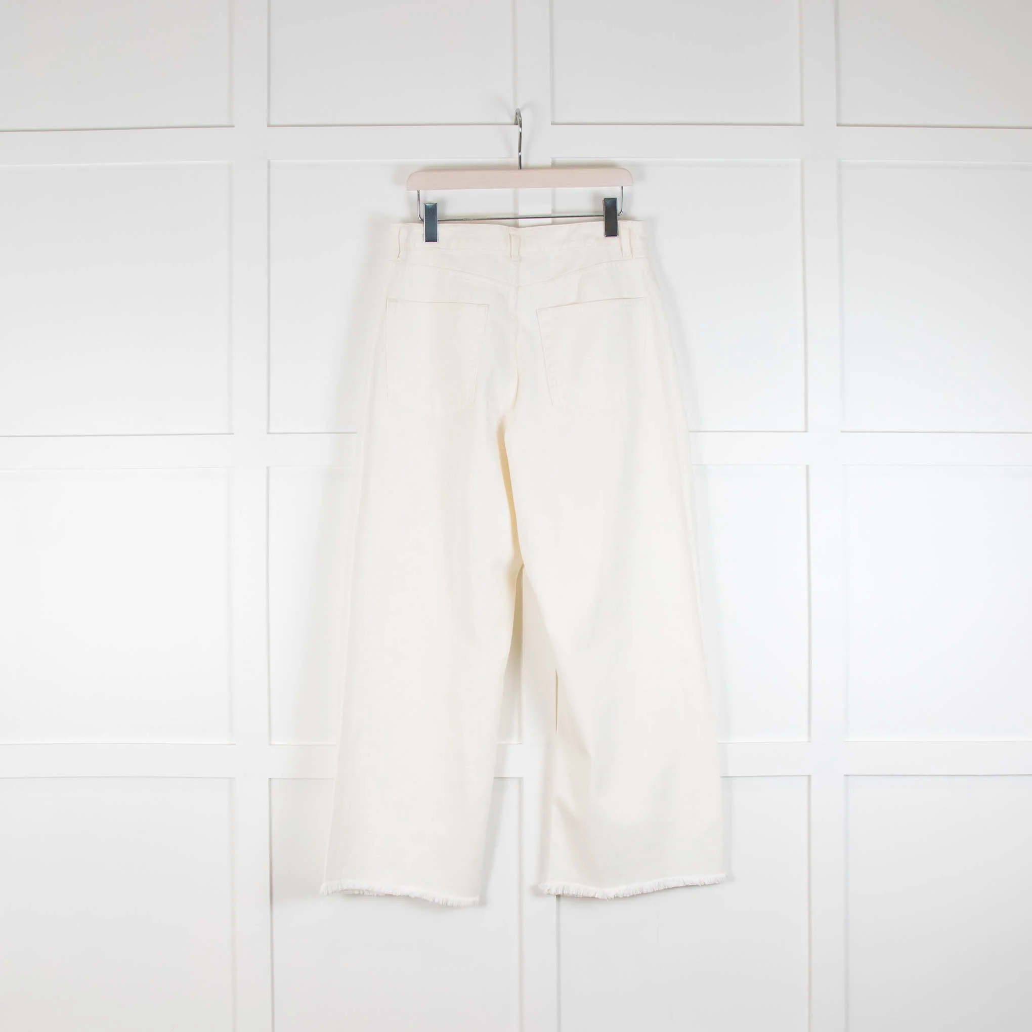 Raey White Raw Hem Crop Wide Leg Jeans - Image 2
