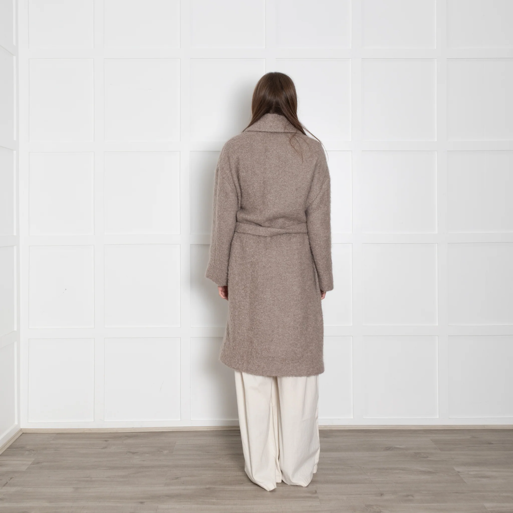 Raey Wool And Mohair Blend Unlined Beige Coat With Belt - Image 5