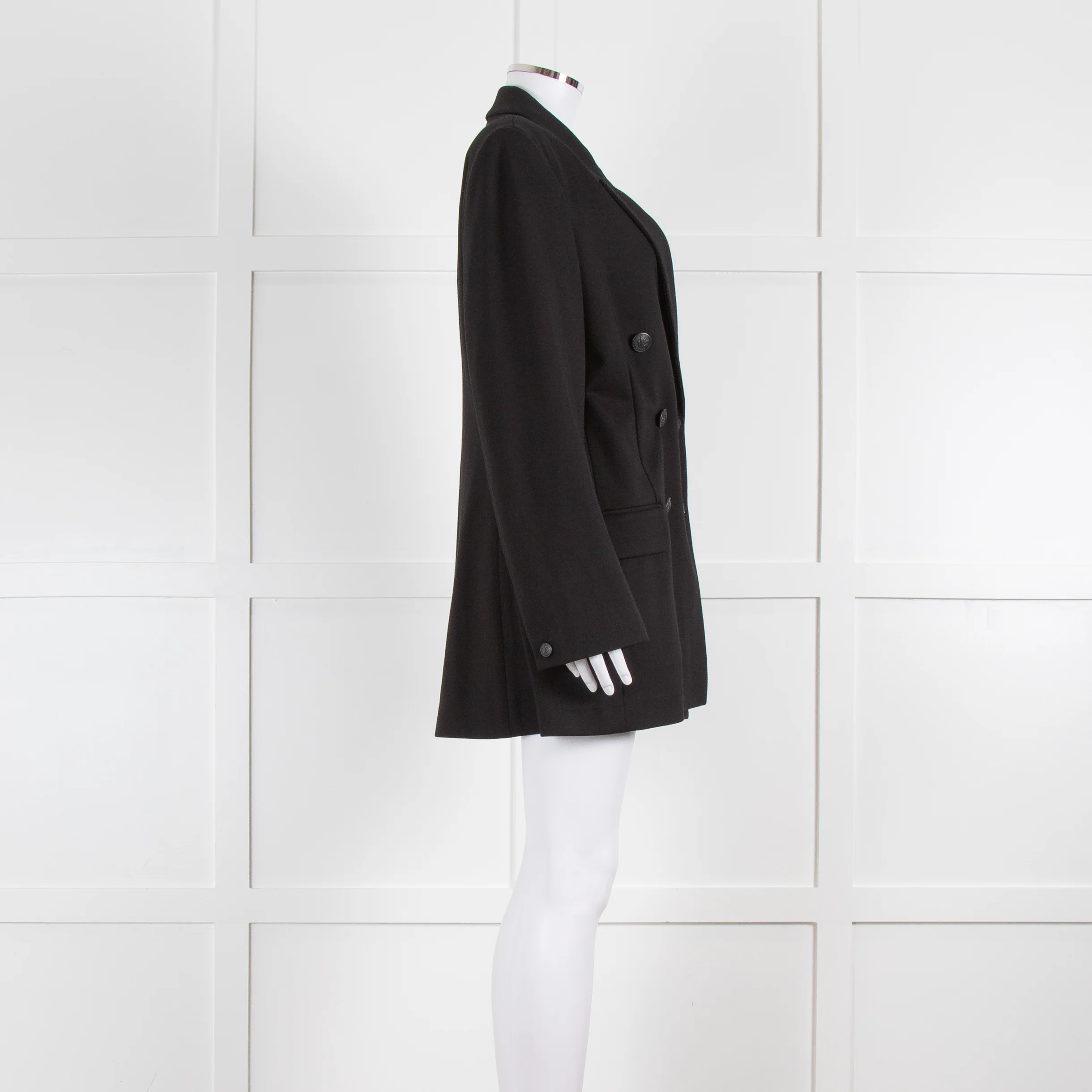 Rag & Bone Black Tailored Double Breasted Stretch Longline Jacket - Image 2