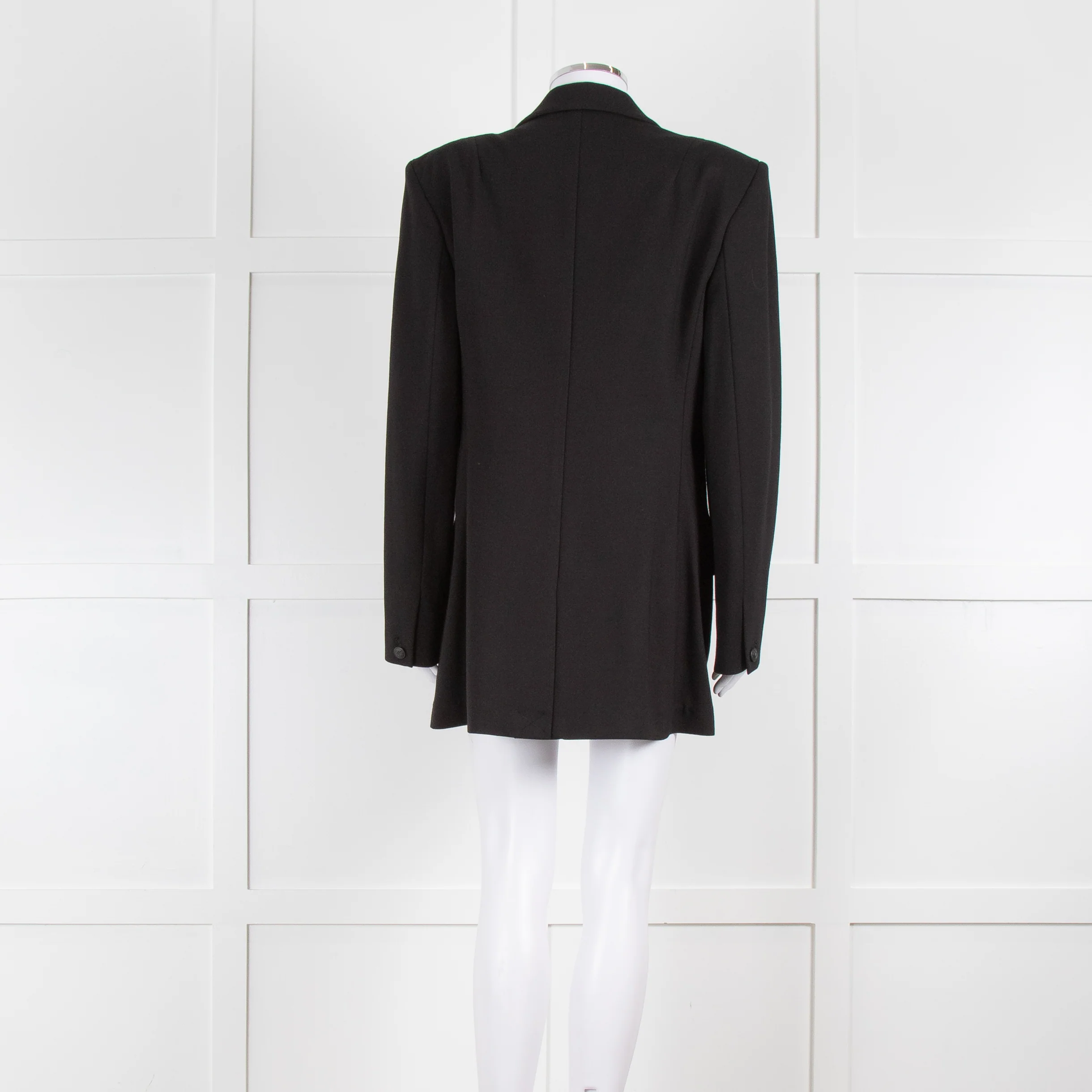 Rag & Bone Black Tailored Double Breasted Stretch Longline Jacket - Image 3