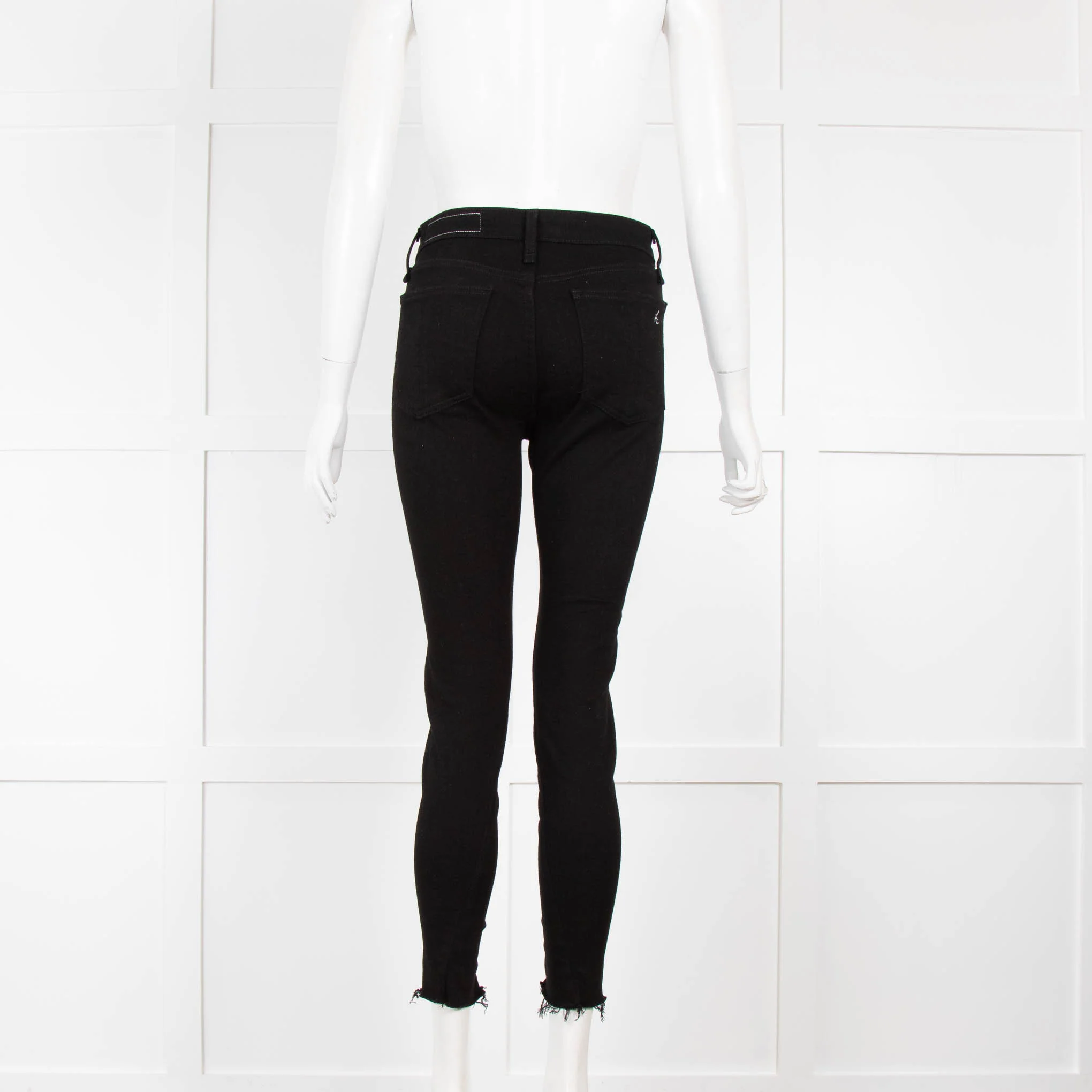 Rag & Bone Black Jeans with Silver Zip Leg Detail - Image 3