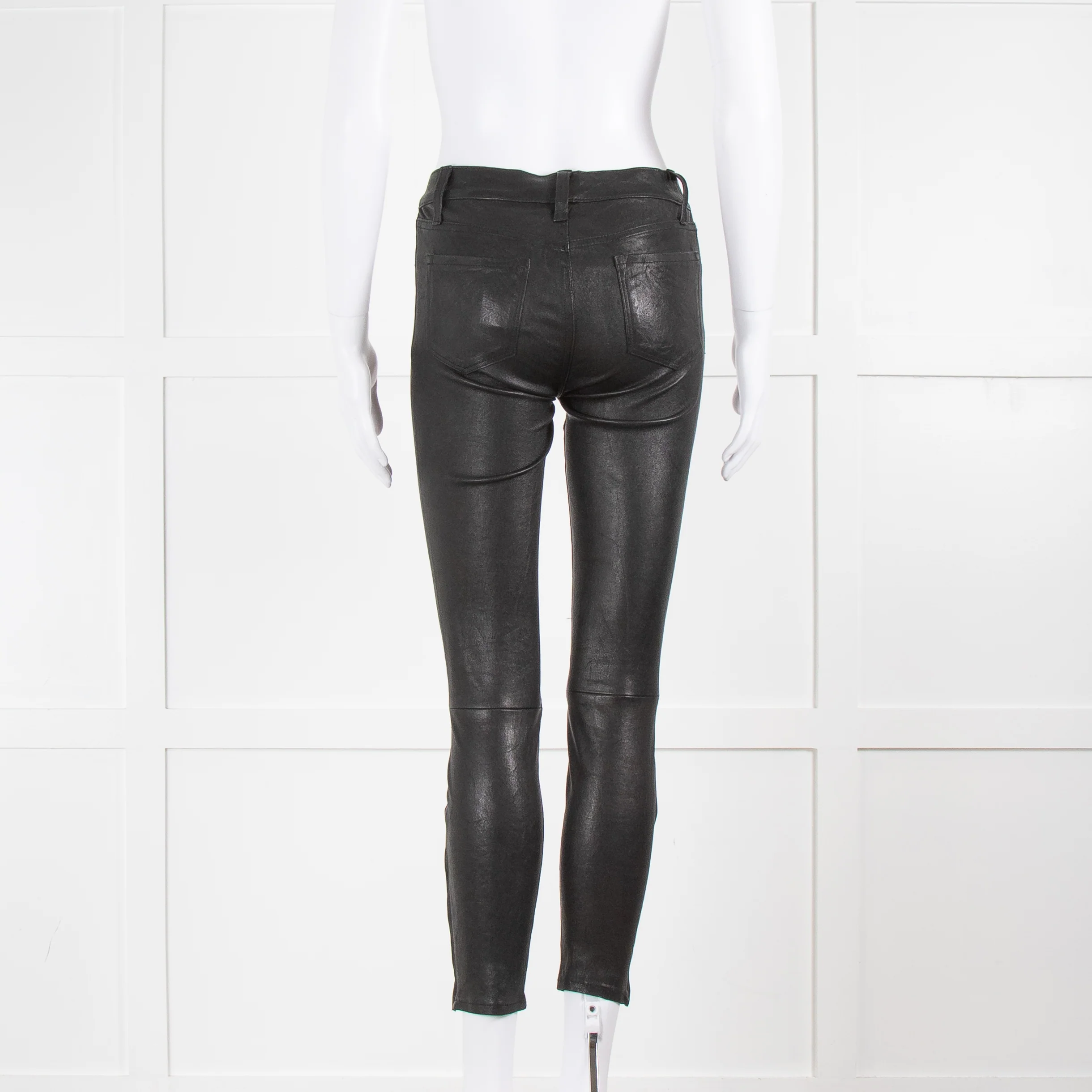 Rag & Bone Black Leather Trousers - Image 3