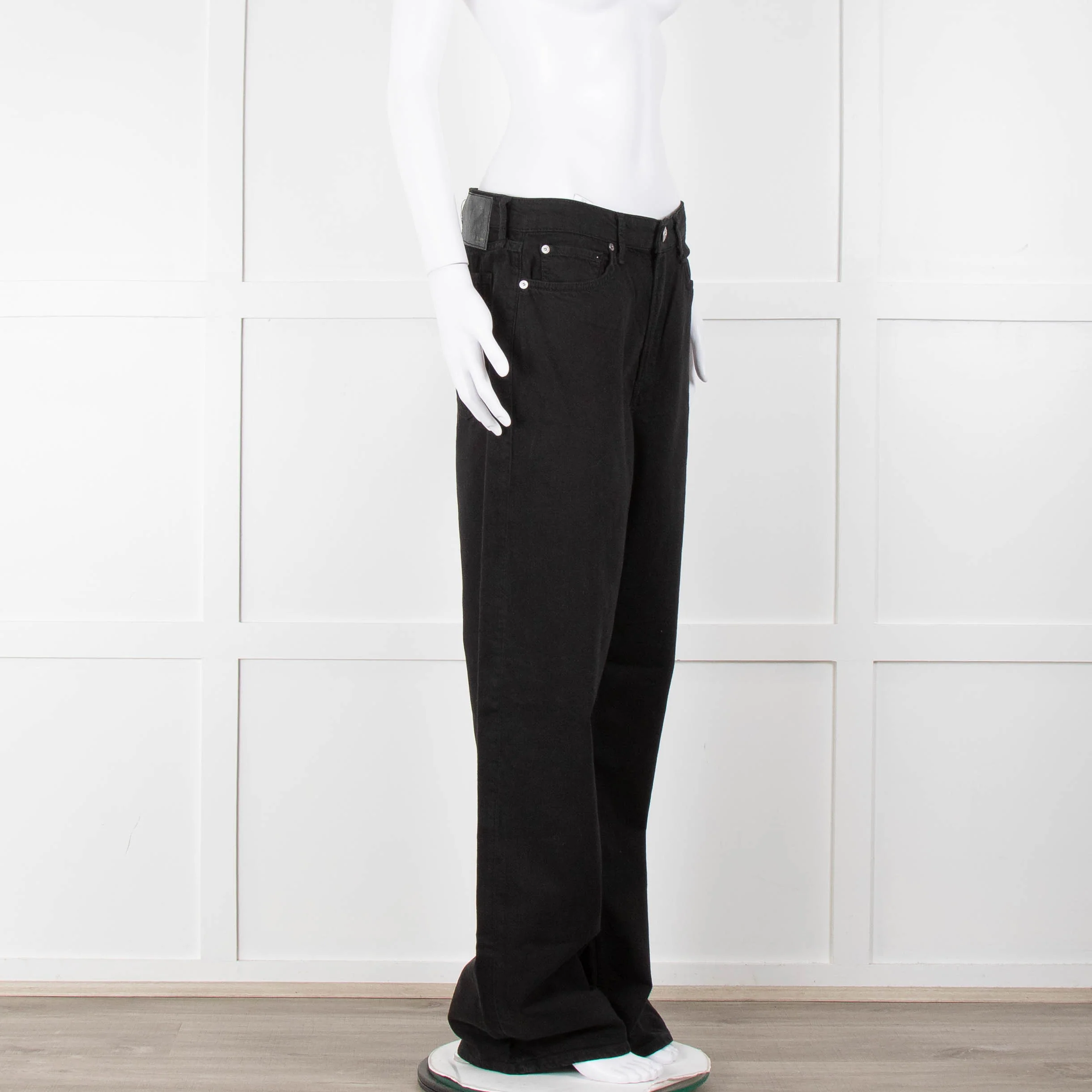 Rag & Bone Black Logan Mid Rise Wide Leg Jeans - Image 2