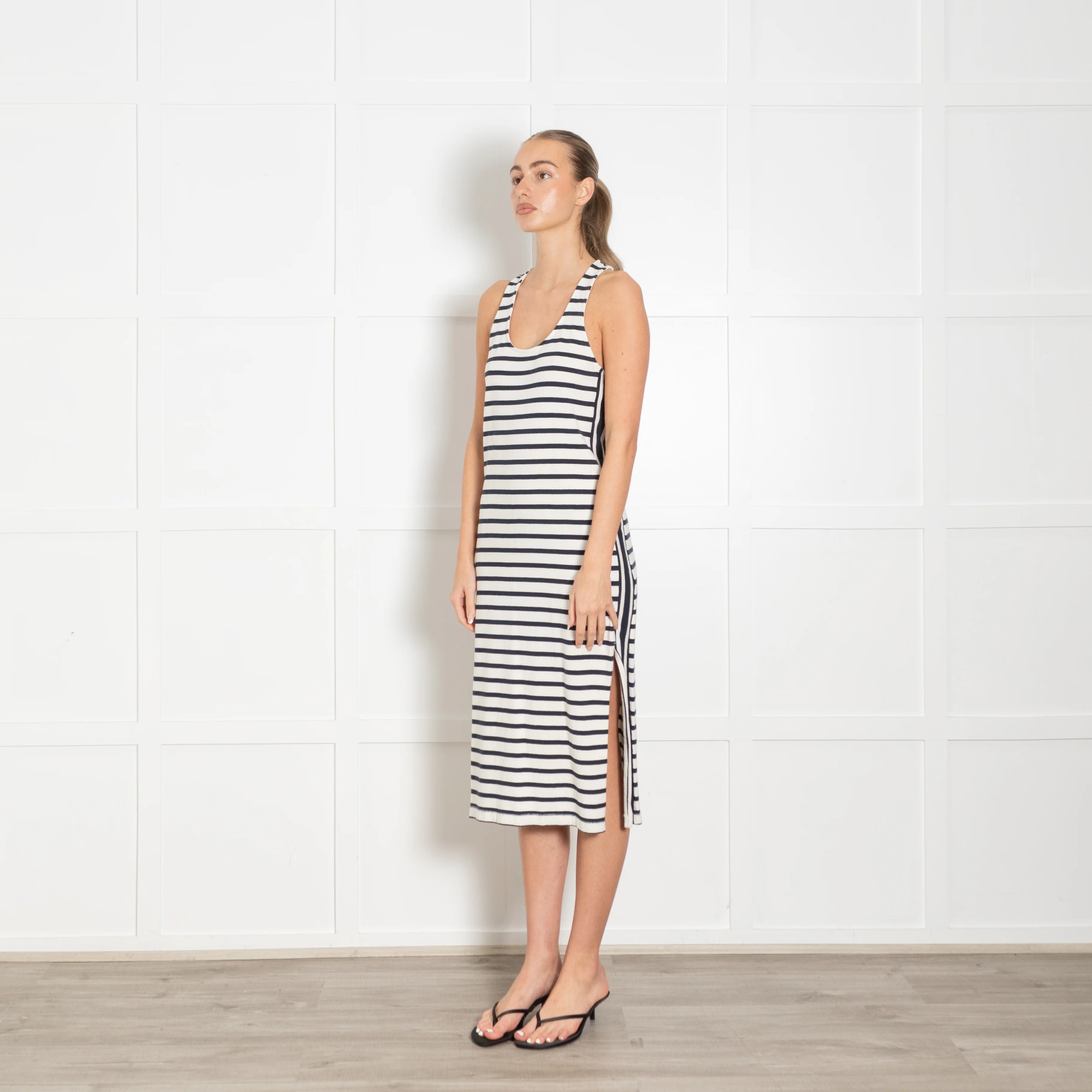Rag & Bone Blue And White Breton Stripe Sleeveless Dress - Image 3