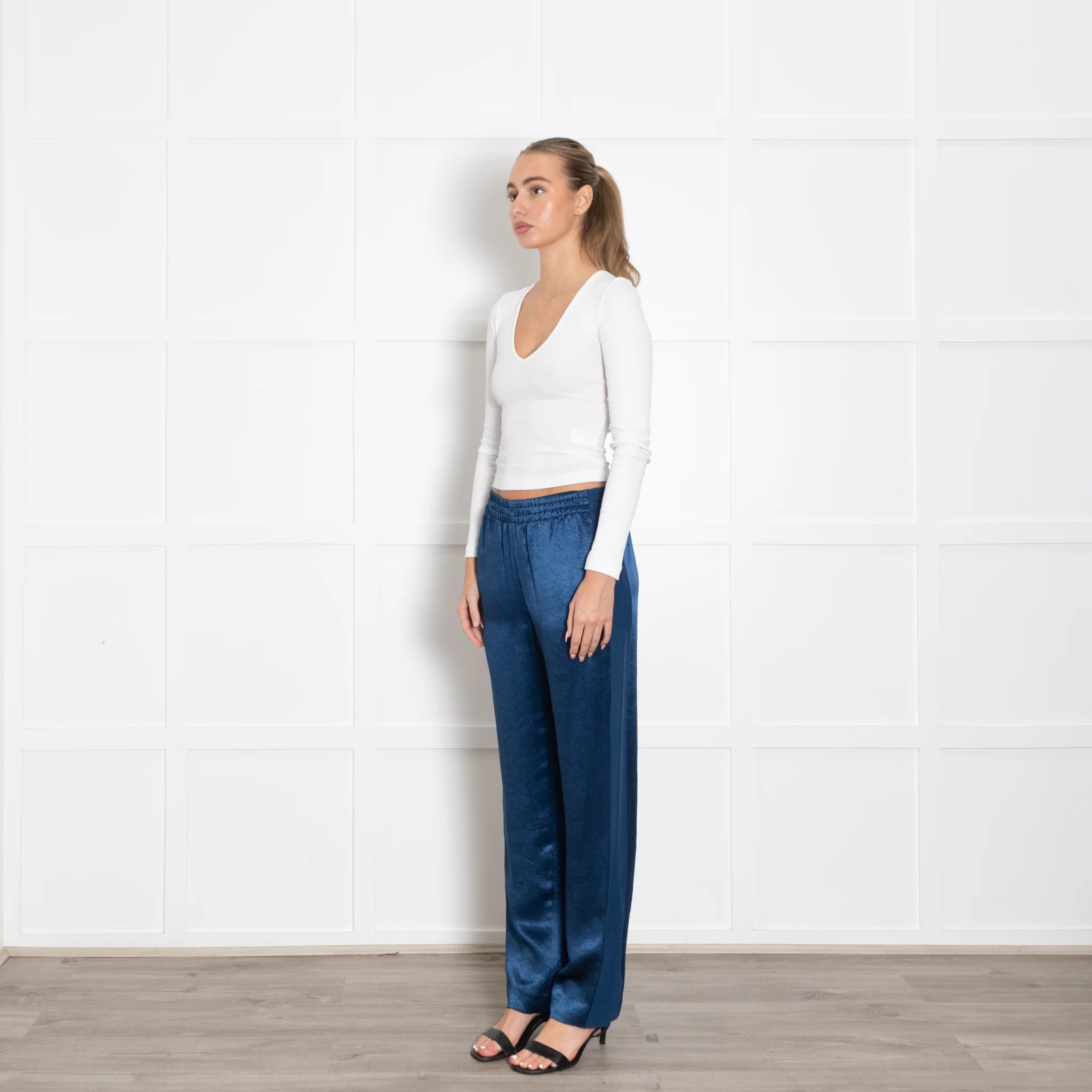 Rag & Bone Blue Side Stripe Trousers - Image 3