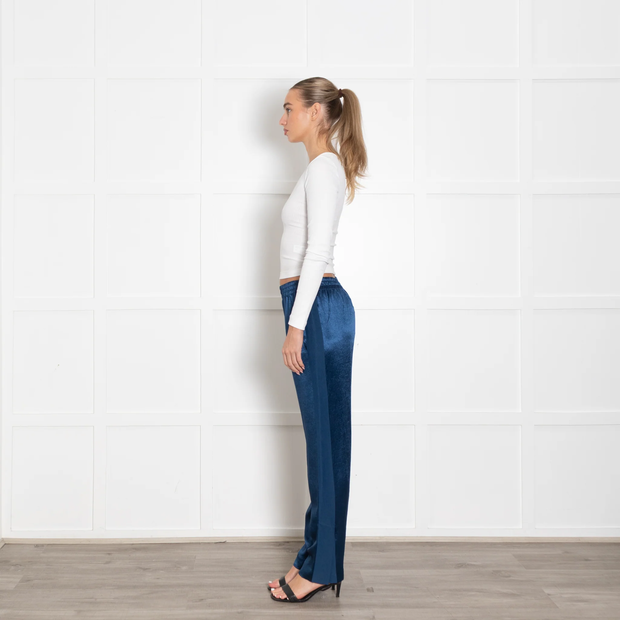 Rag & Bone Blue Side Stripe Trousers - Image 4