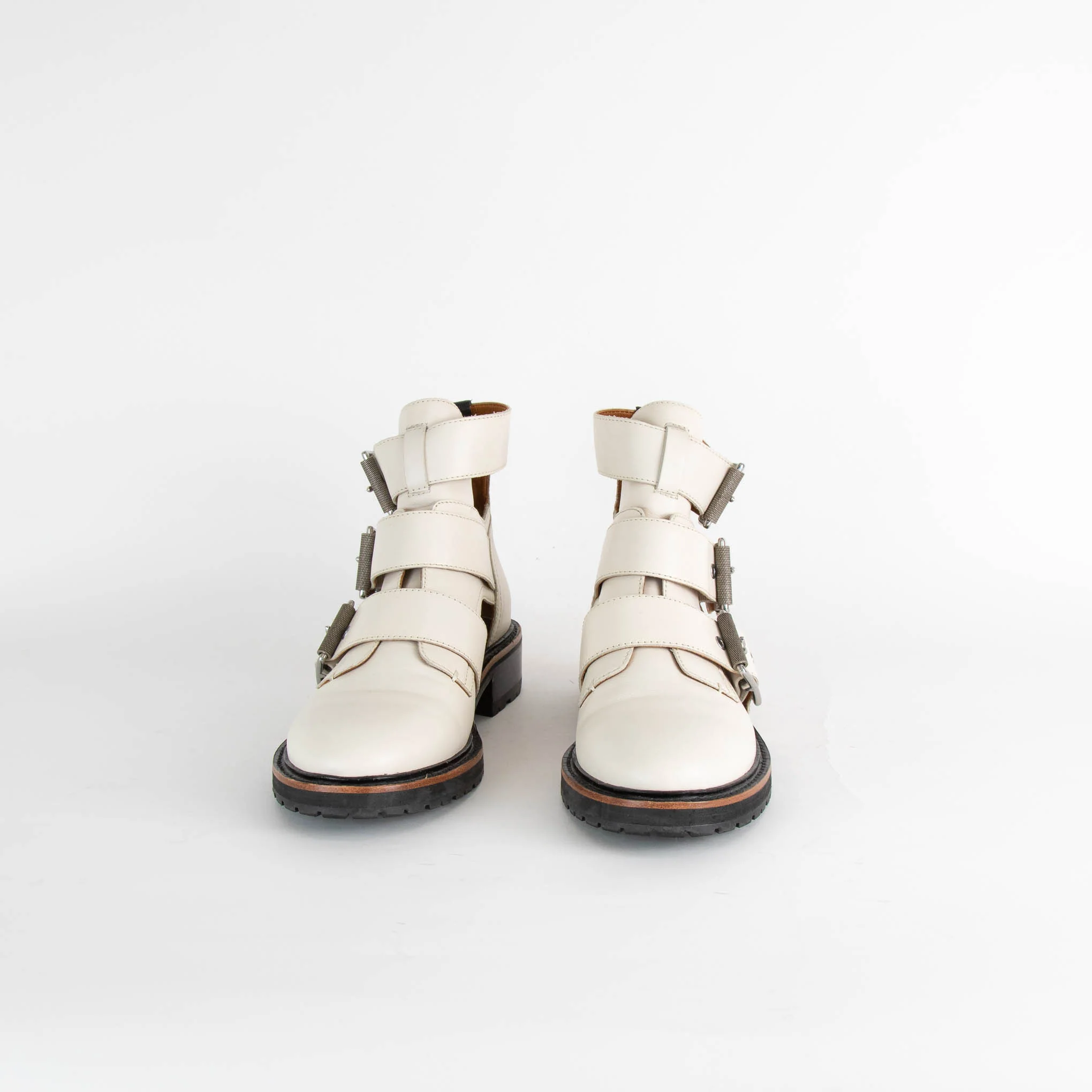 Rag & Bone Cream Cut Out Leather Boots - Image 2