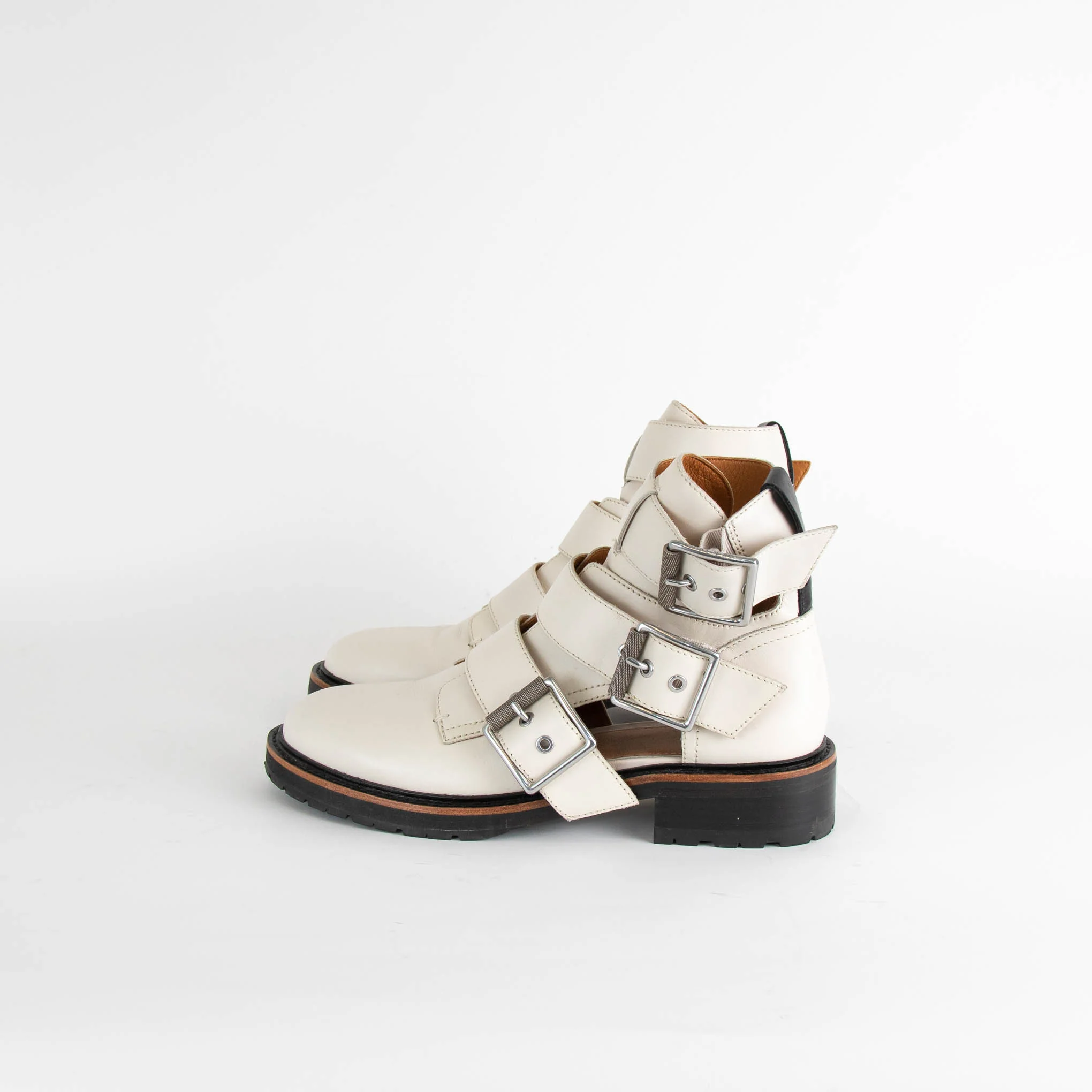 Rag & Bone Cream Cut Out Leather Boots - Image 3