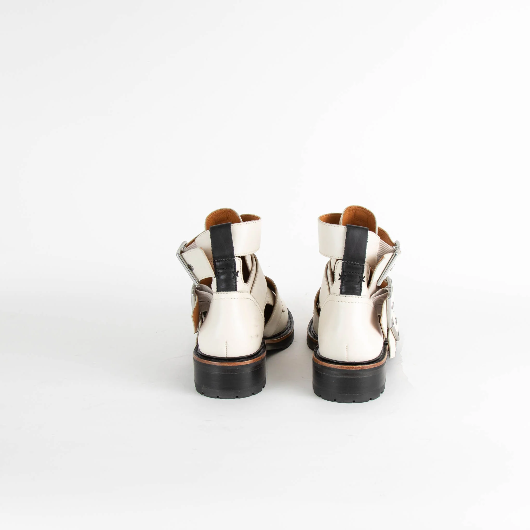 Rag & Bone Cream Cut Out Leather Boots - Image 4