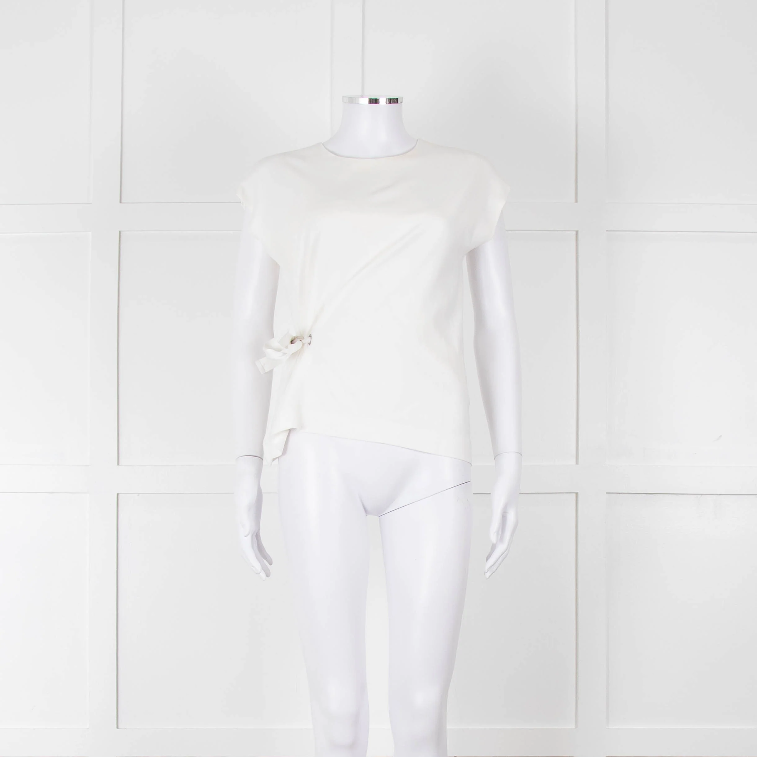 Rag & Bone Cream Sleeveless Belted Top