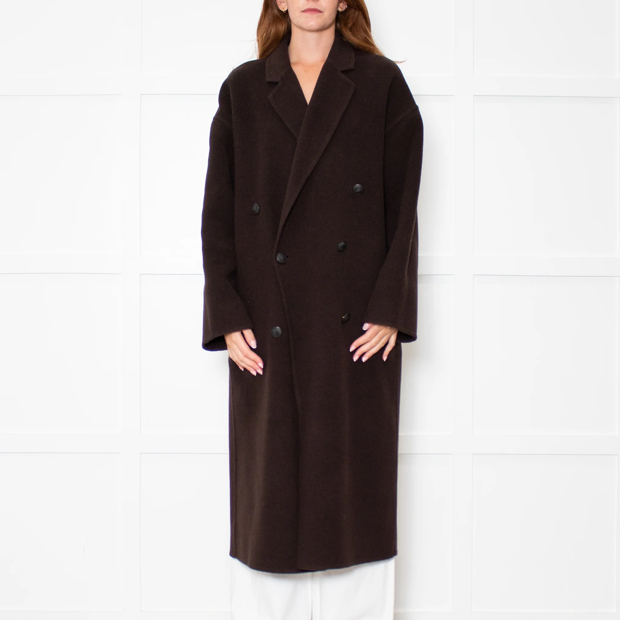 Rag & Bone Manteco Brown Wool Double Breasted Coat - Image 2