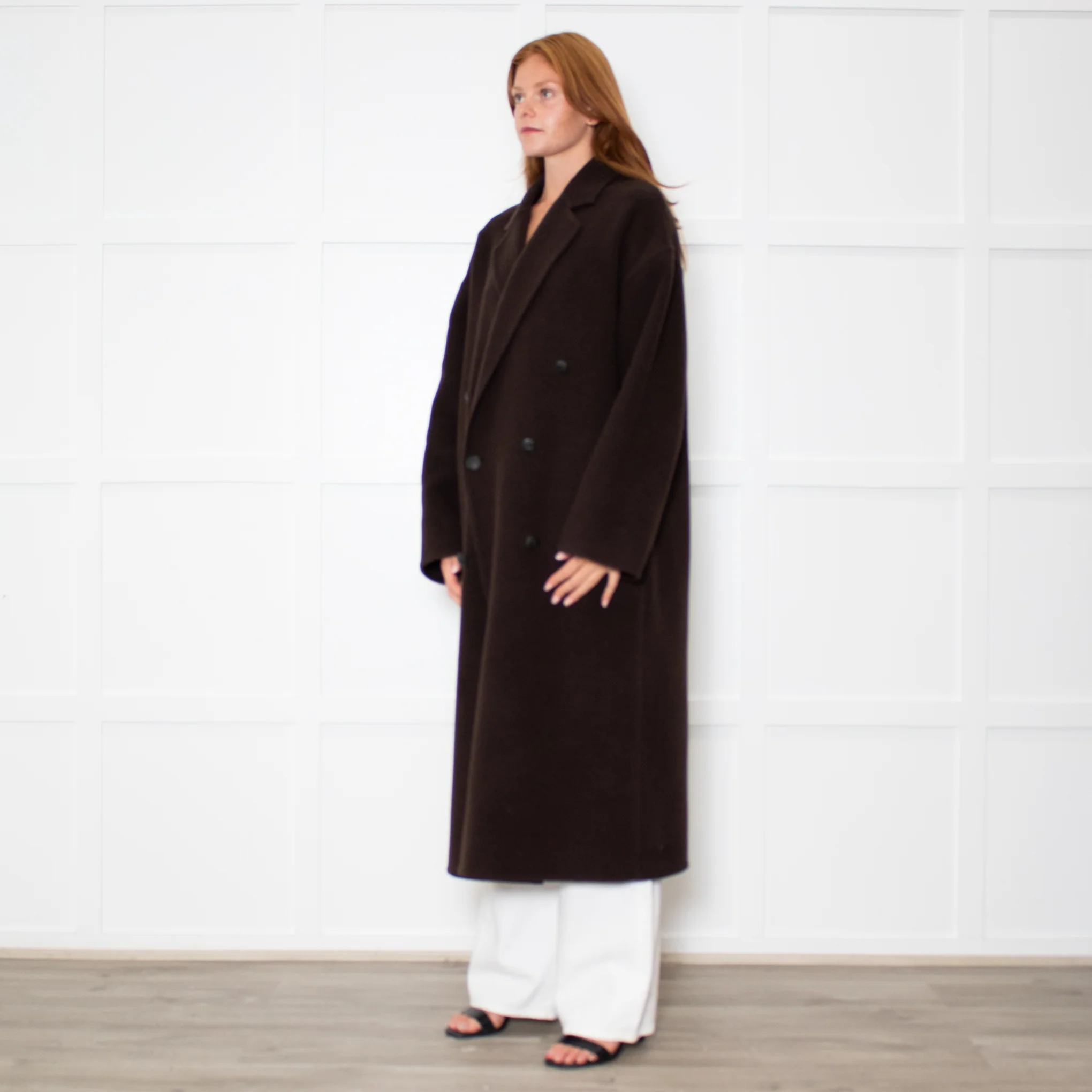Rag & Bone Manteco Brown Wool Double Breasted Coat - Image 3