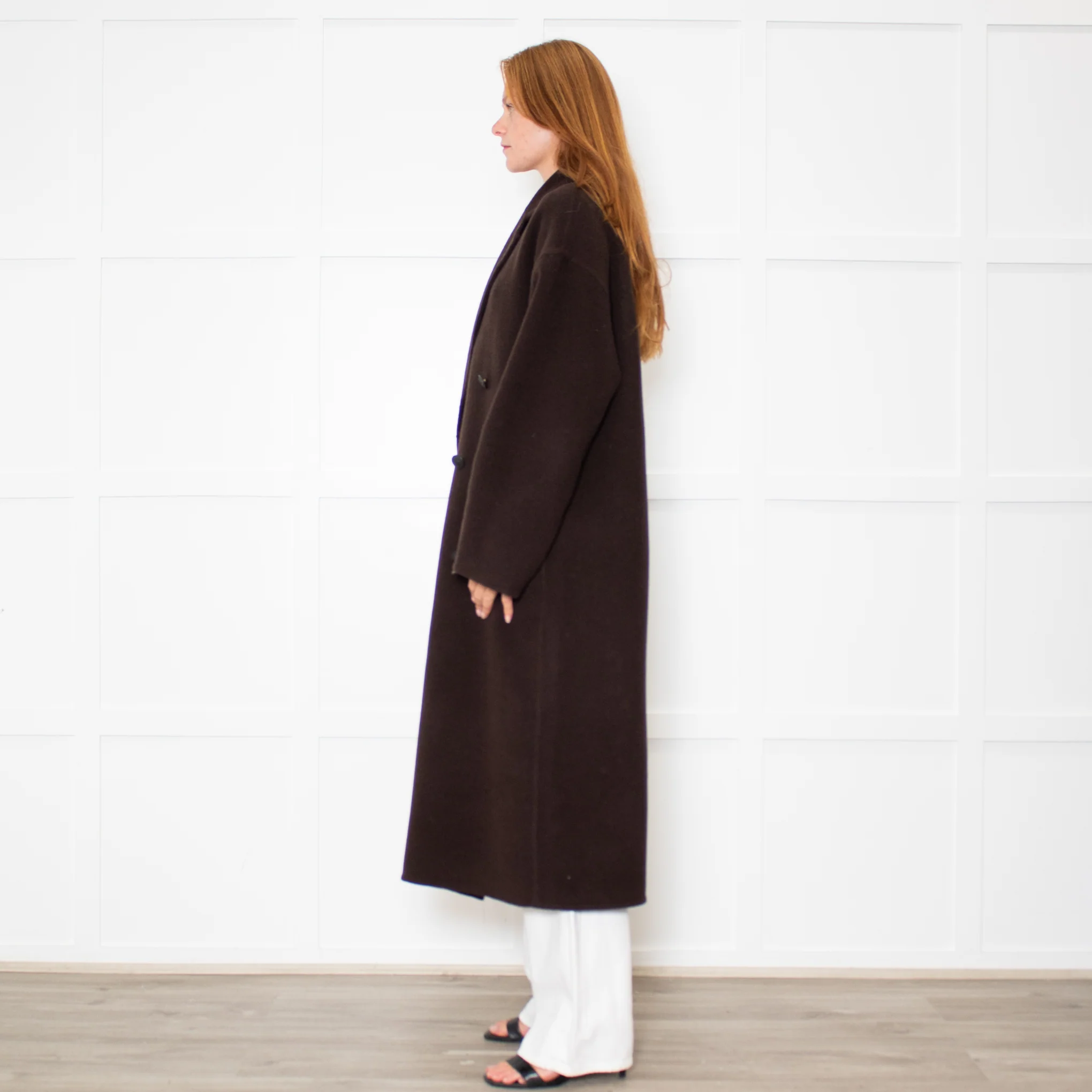 Rag & Bone Manteco Brown Wool Double Breasted Coat - Image 4