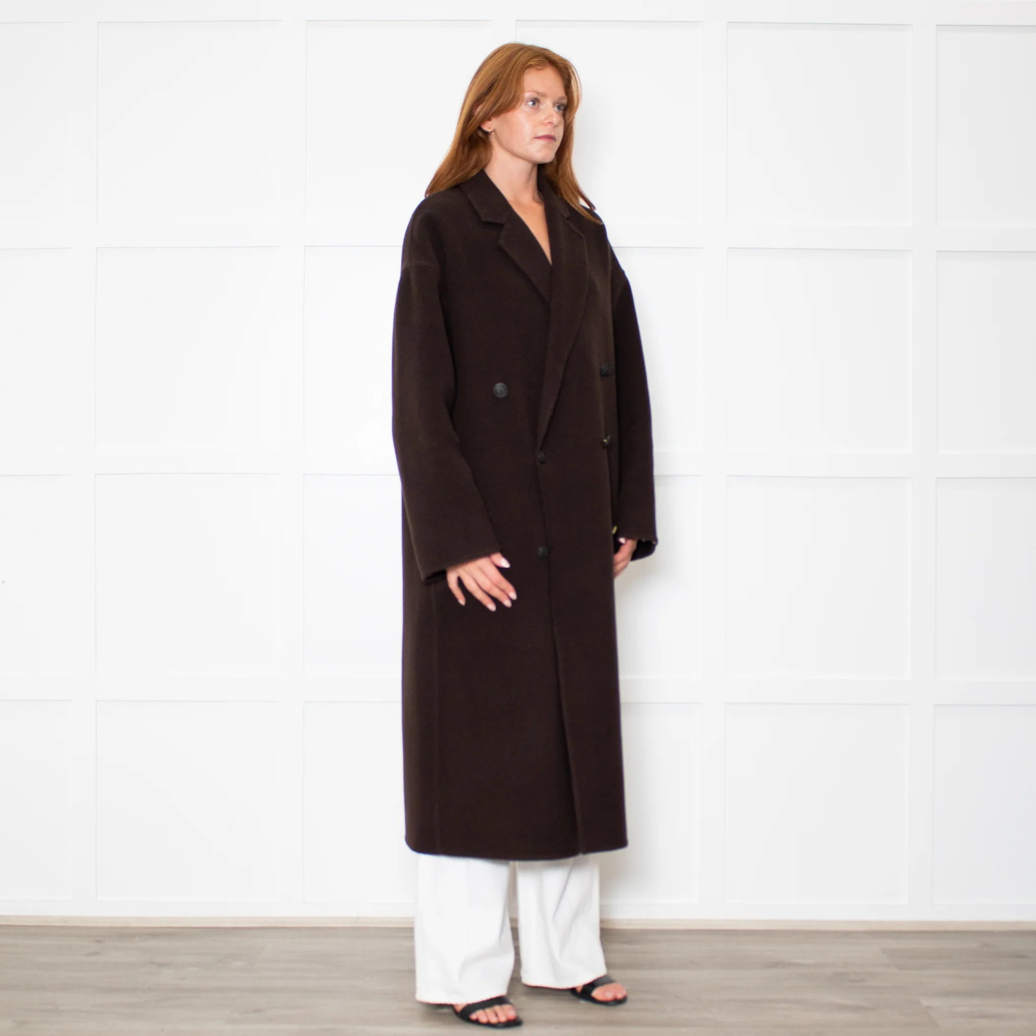 Rag & Bone Manteco Brown Wool Double Breasted Coat - Image 7