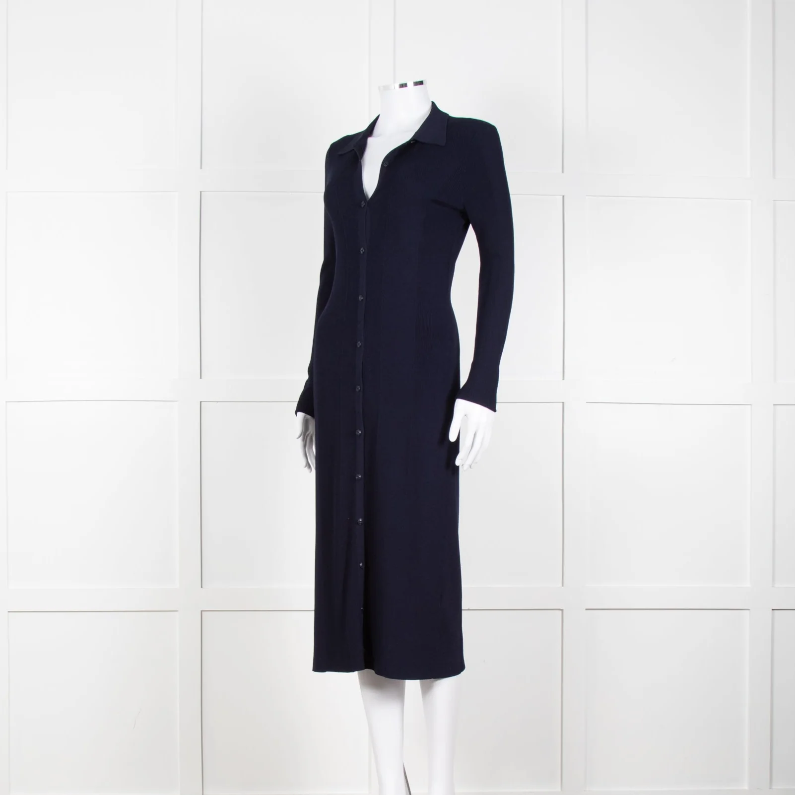 Rag & Bone Navy Knit Button Down Cardi Dress - Image 2