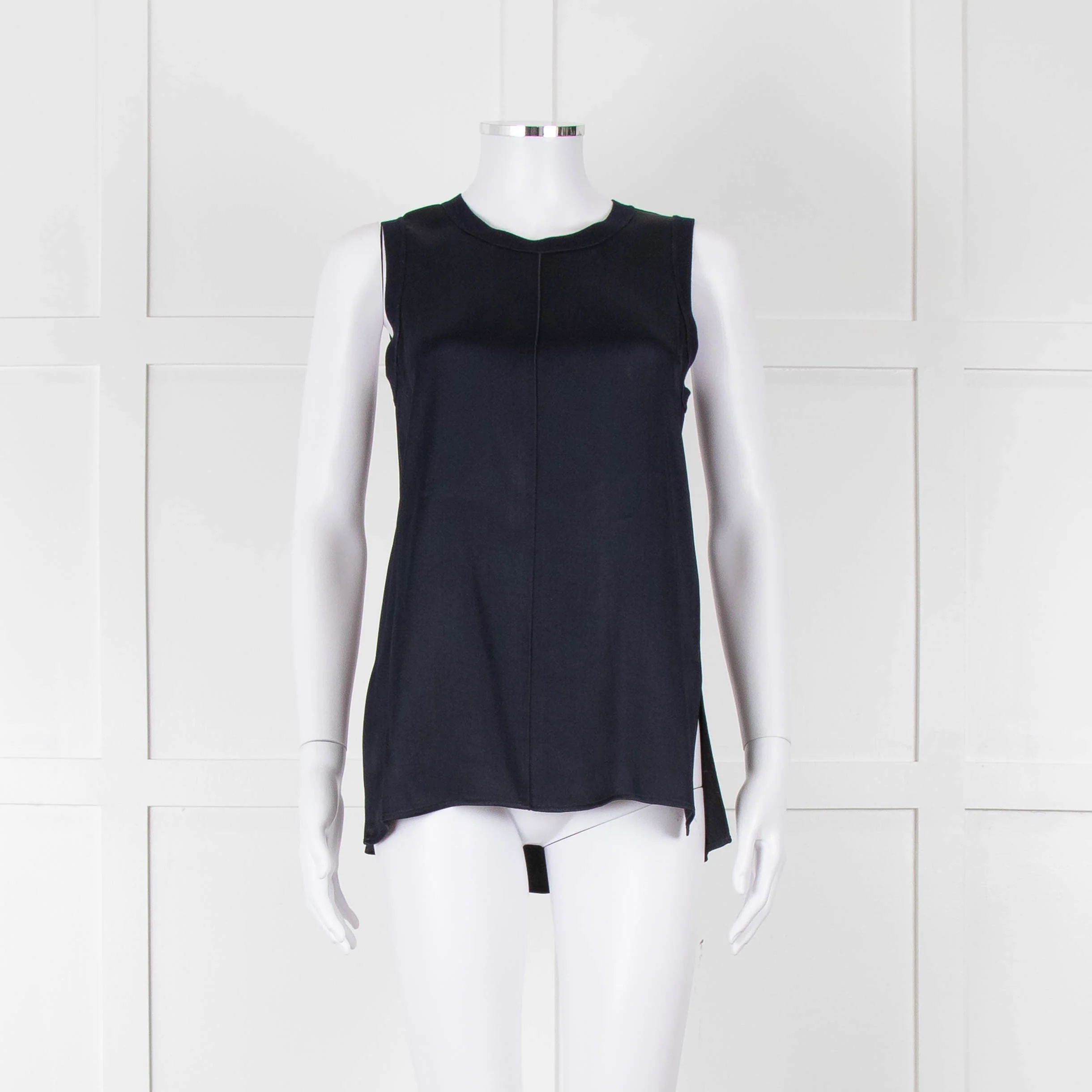 Rag & Bone Navy Sleeveless Silk Feel Vest Top