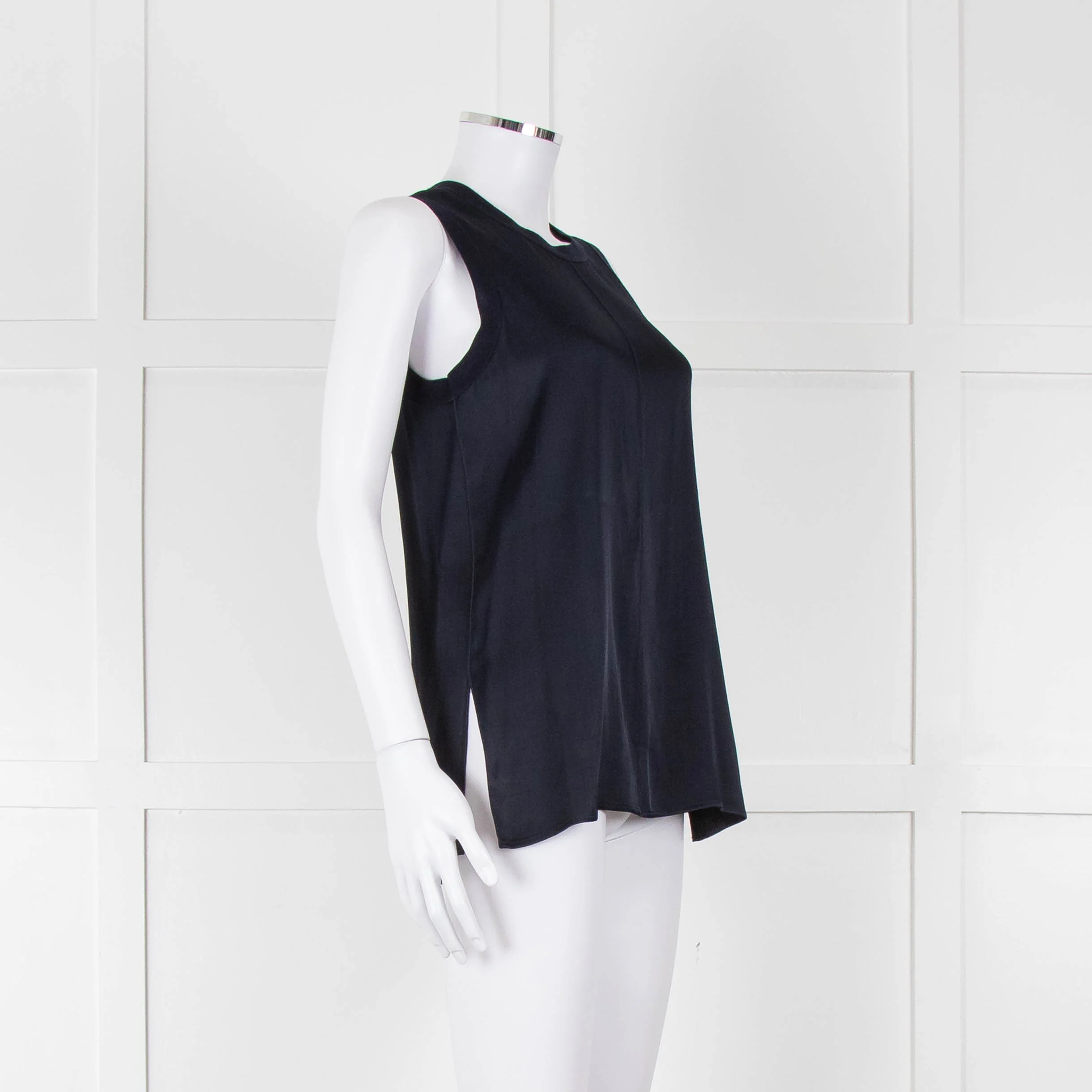 Rag & Bone Navy Sleeveless Silk Feel Vest Top - Image 2
