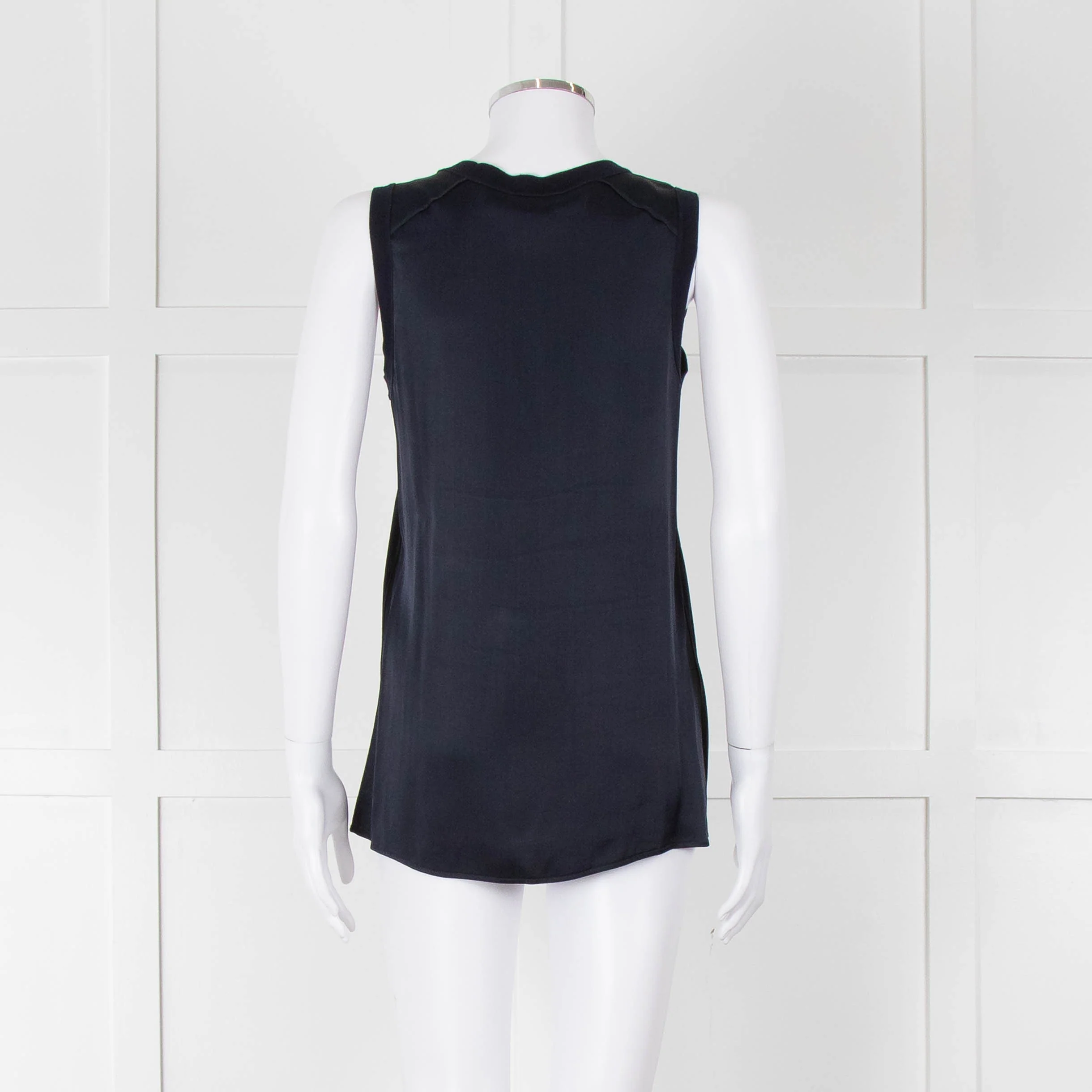 Rag & Bone Navy Sleeveless Silk Feel Vest Top - Image 5