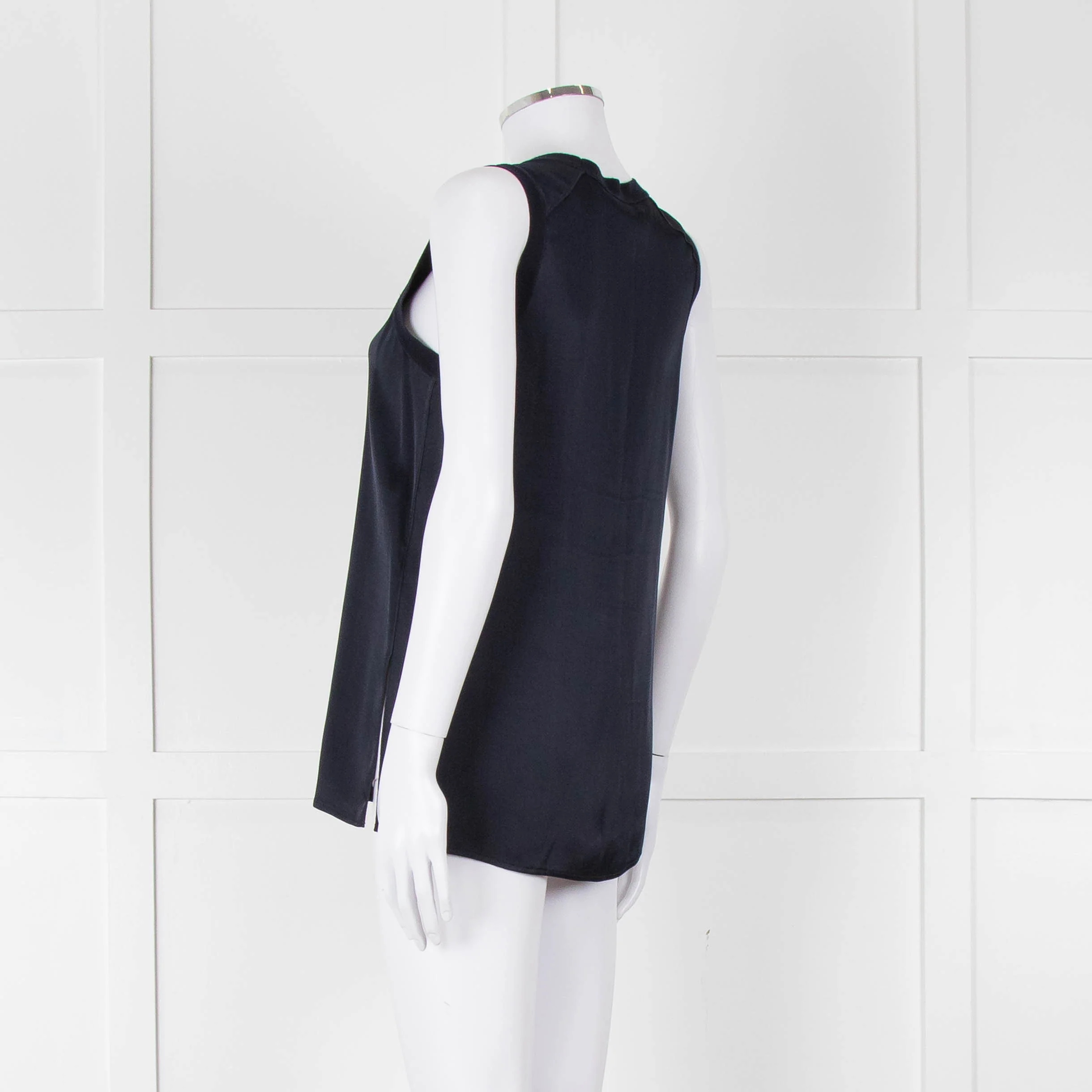 Rag & Bone Navy Sleeveless Silk Feel Vest Top - Image 6