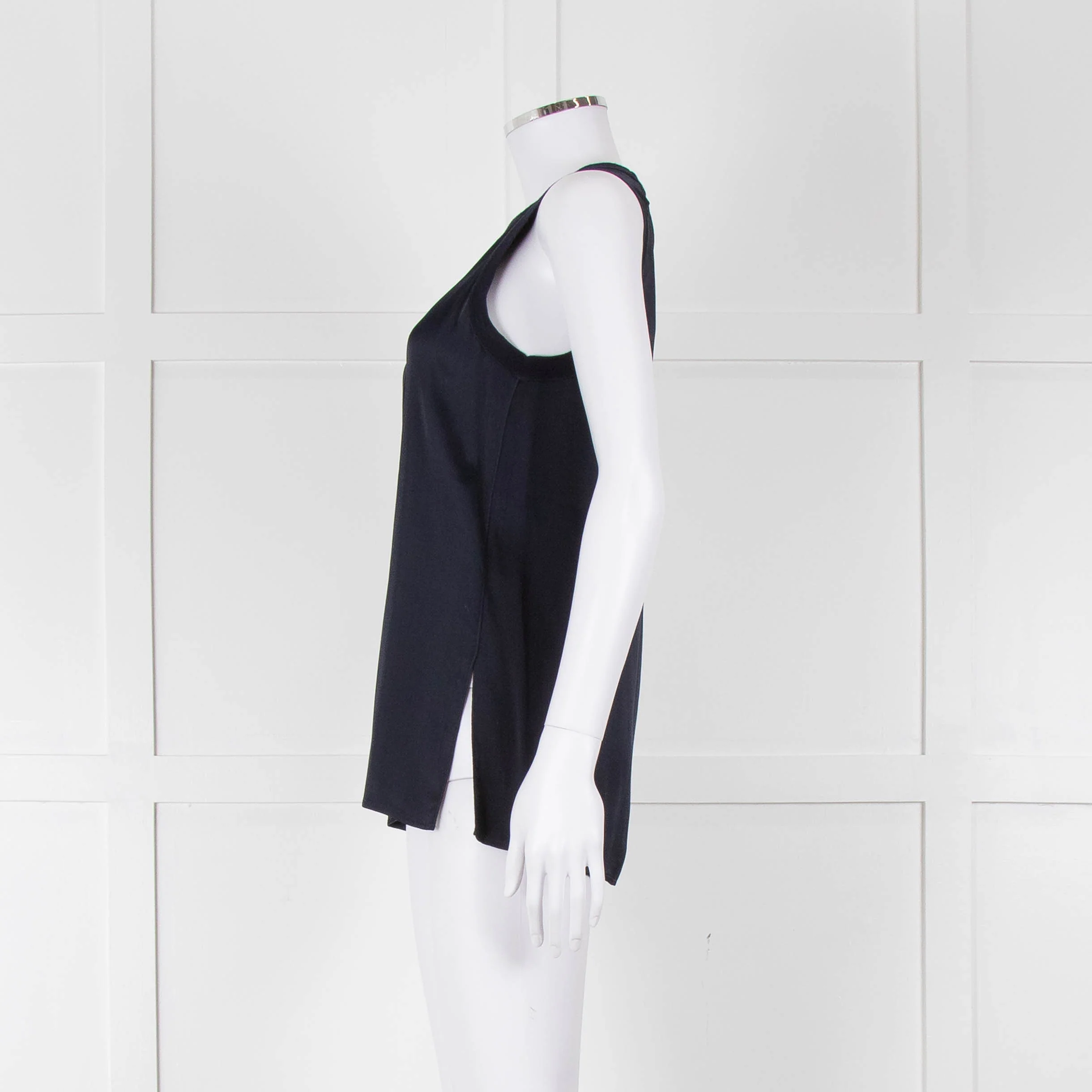Rag & Bone Navy Sleeveless Silk Feel Vest Top - Image 7