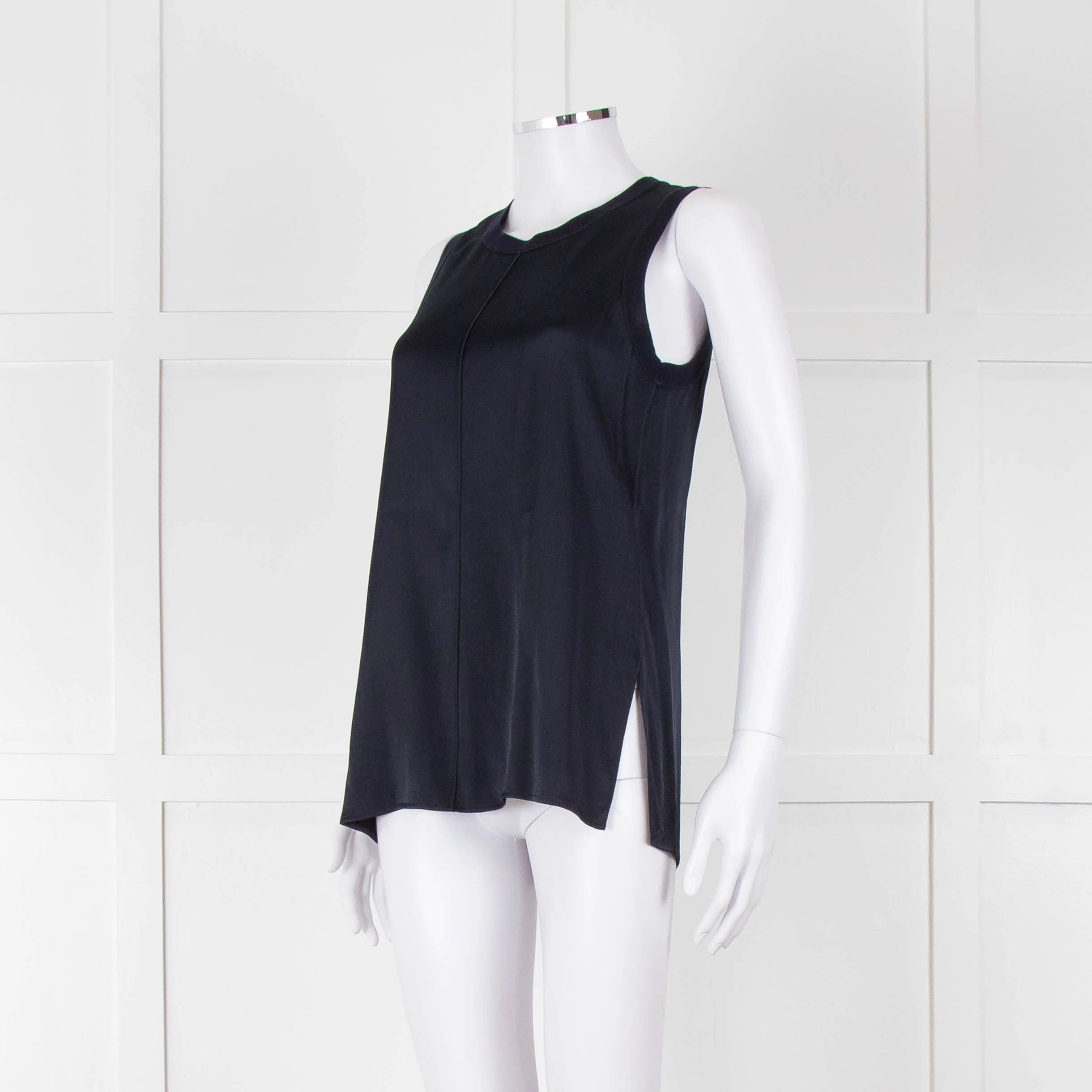 Rag & Bone Navy Sleeveless Silk Feel Vest Top - Image 8