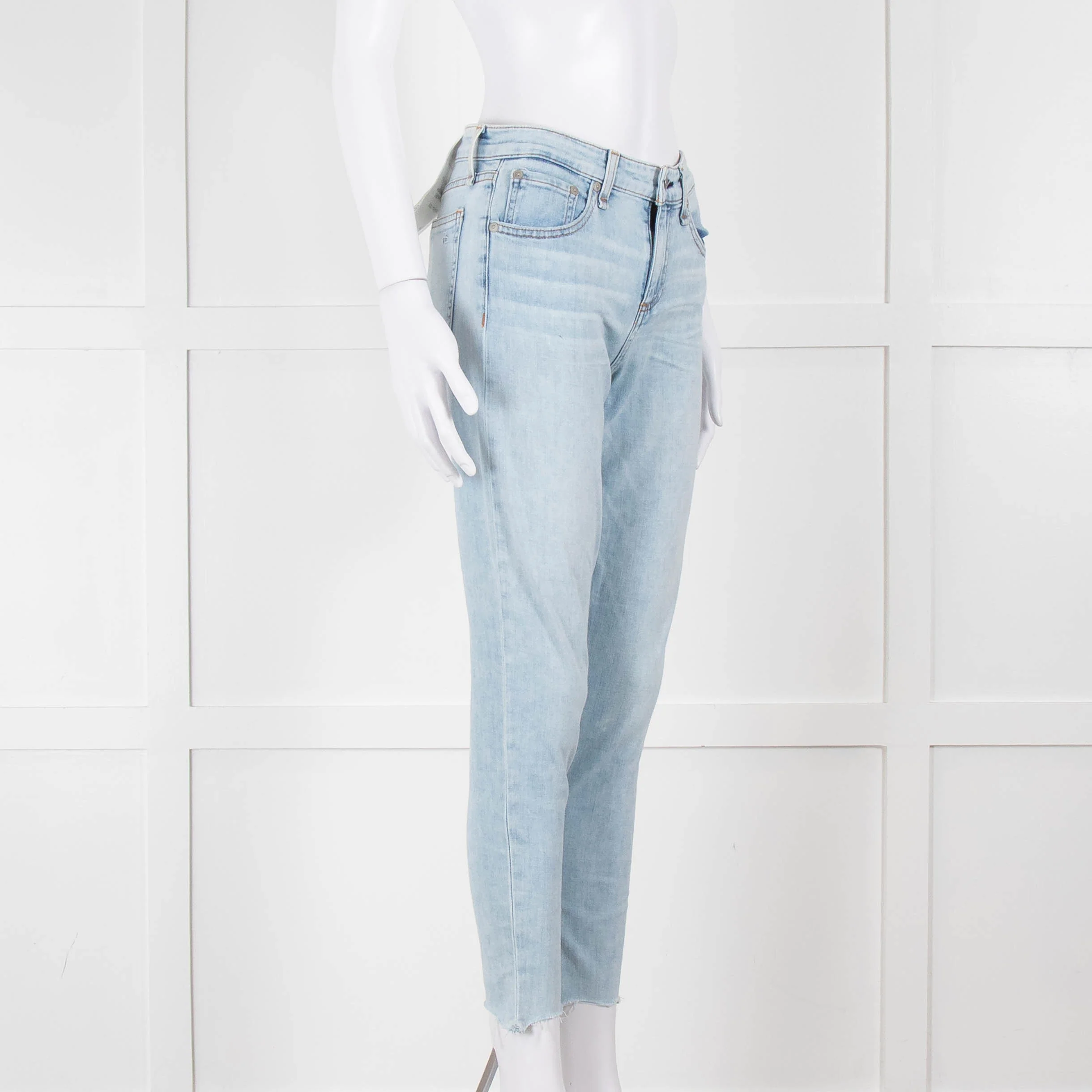 Rag & Bone Pale Wash Mid Length Skinny Jeans - Image 2