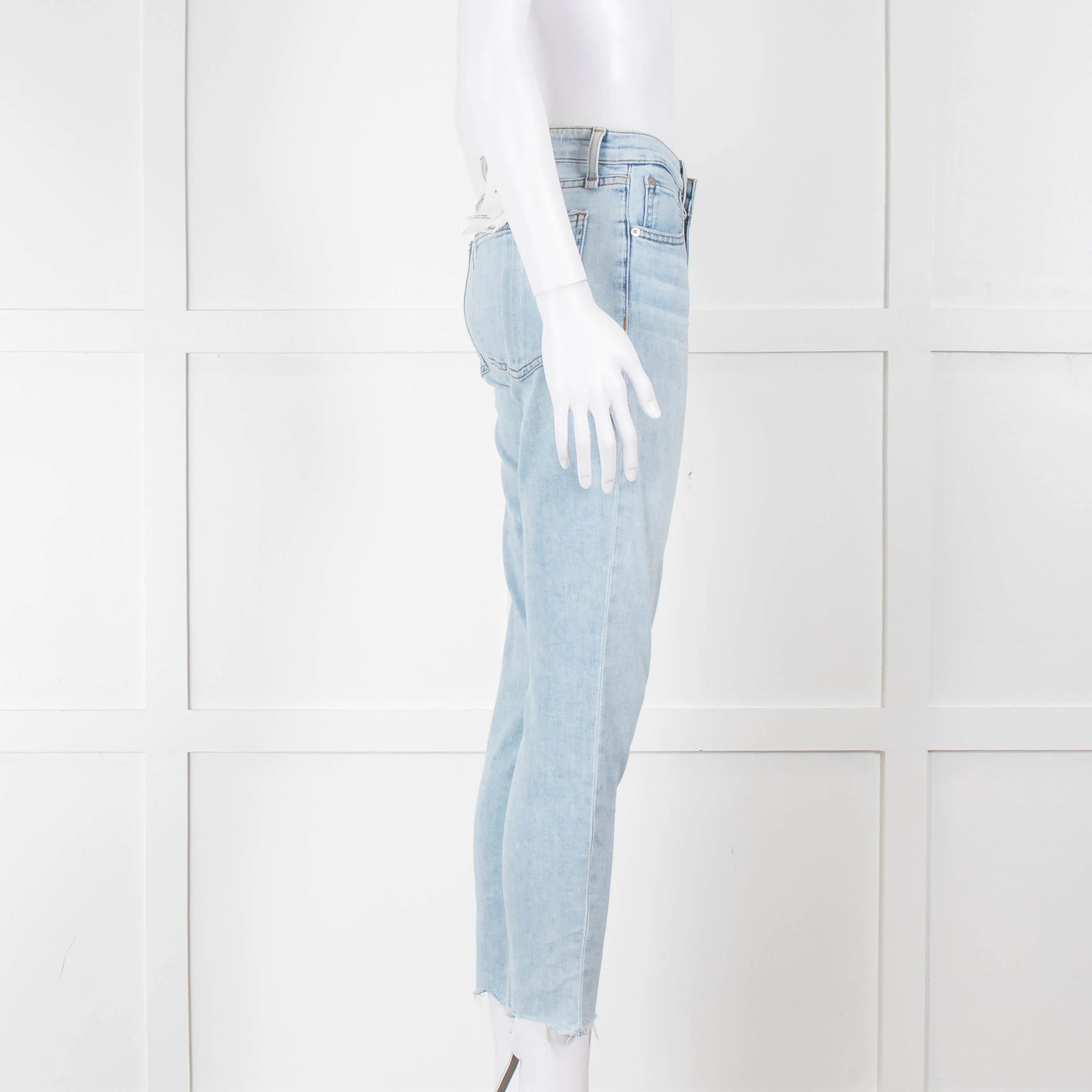 Rag & Bone Pale Wash Mid Length Skinny Jeans - Image 3