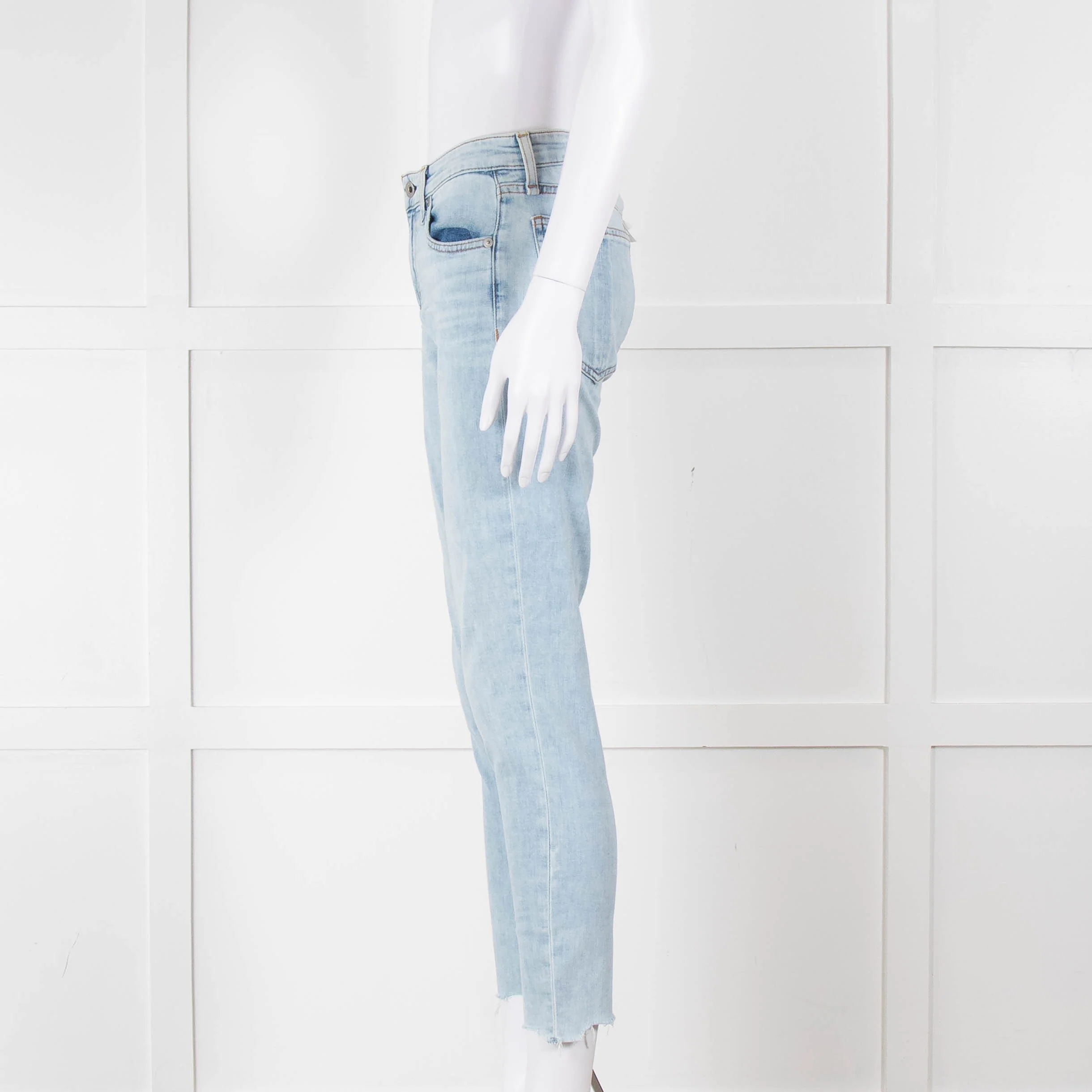 Rag & Bone Pale Wash Mid Length Skinny Jeans - Image 7