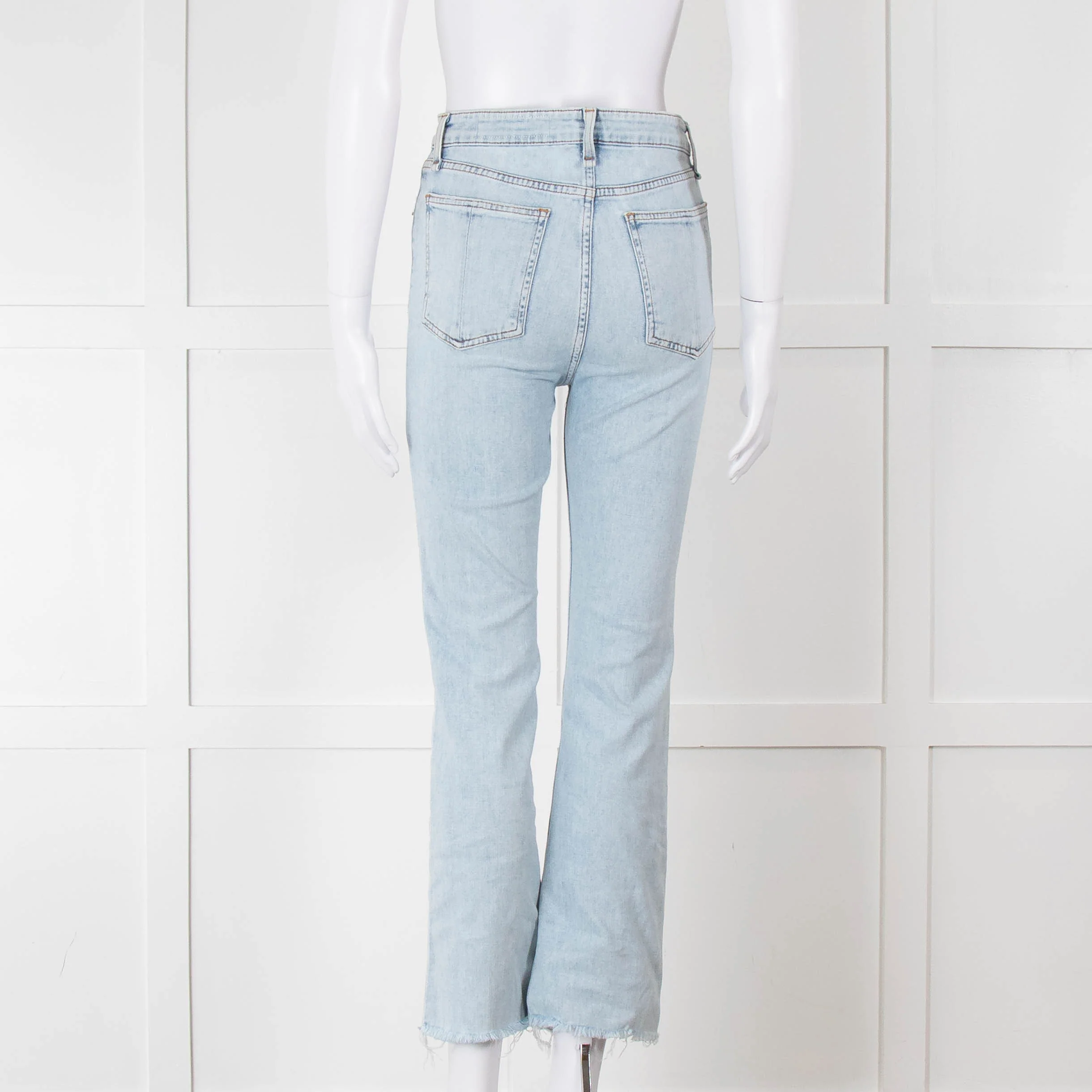 Rag & Bone Pale Wash Straight Leg Raw Hem Jeans - Image 5
