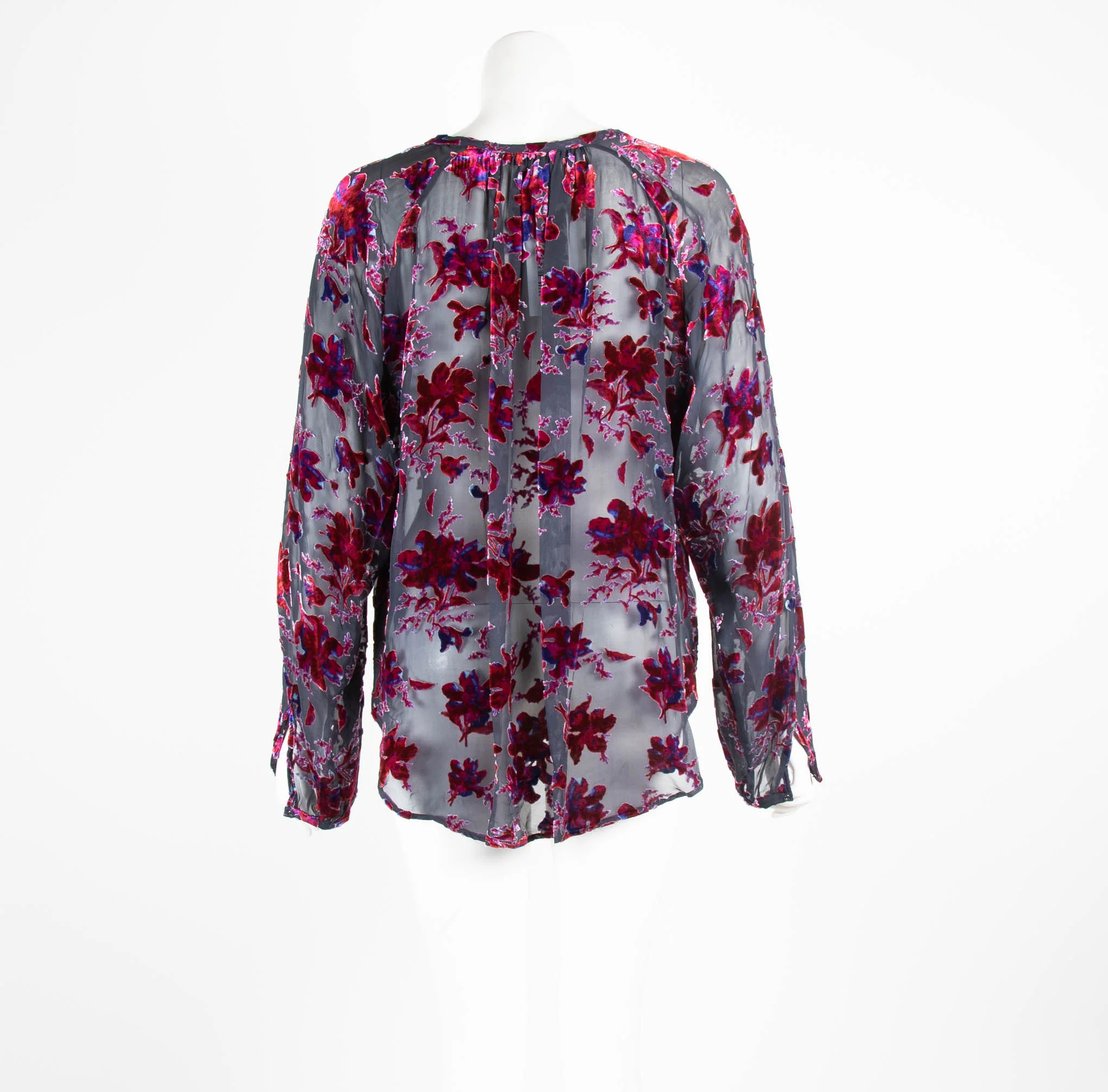 Rag & Bone Velvet Floral Patterned Sheer Top - Image 3
