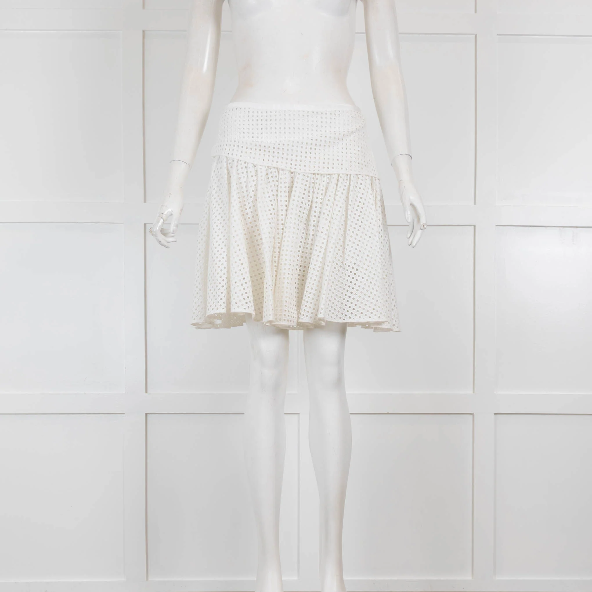 Rag & Bone White Broderie Mini Skirt