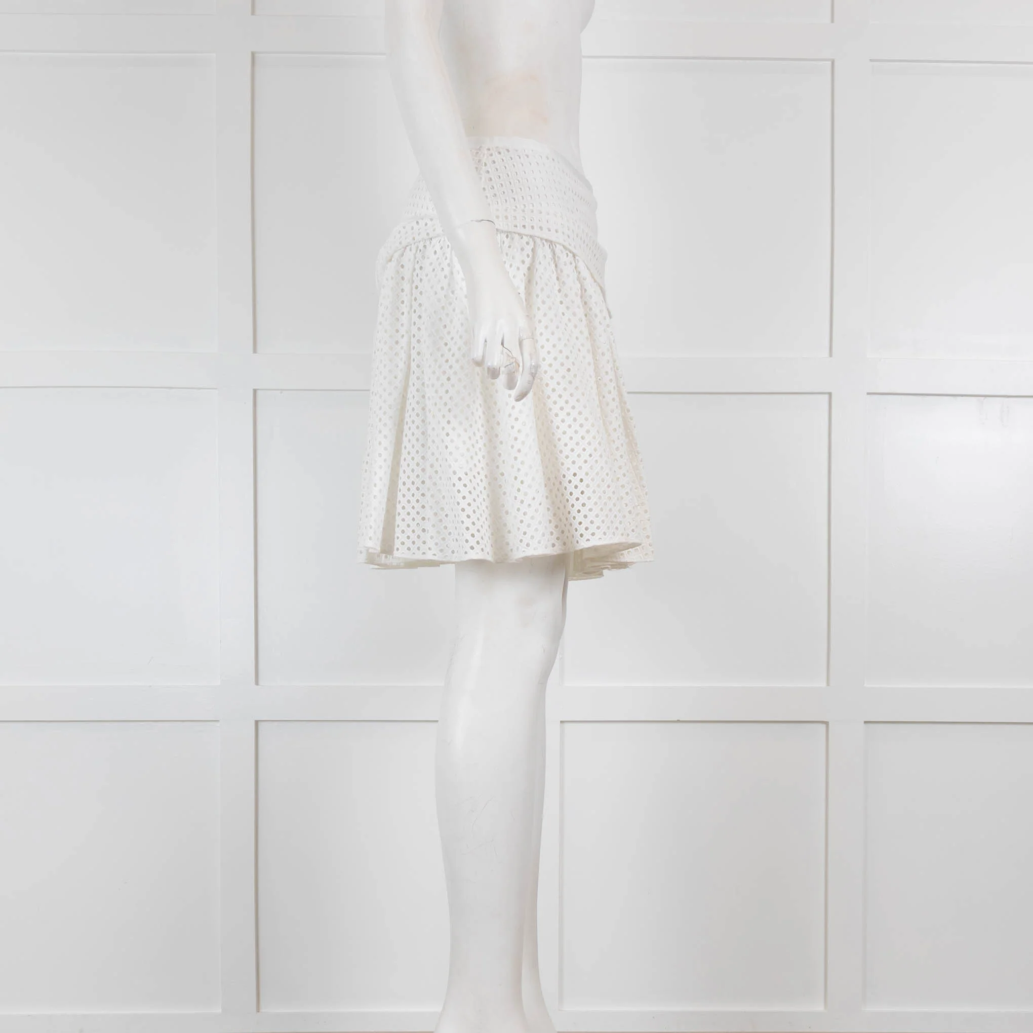 Rag & Bone White Broderie Mini Skirt - Image 2