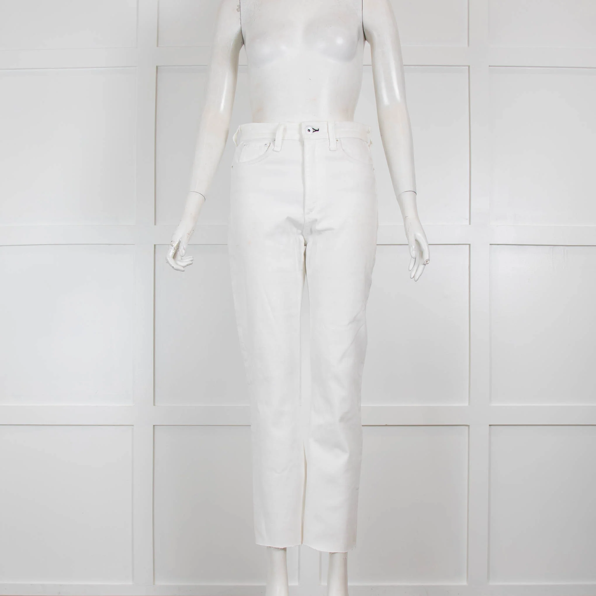 Rag & Bone White Nina High Rise Ankle Flare Jeans