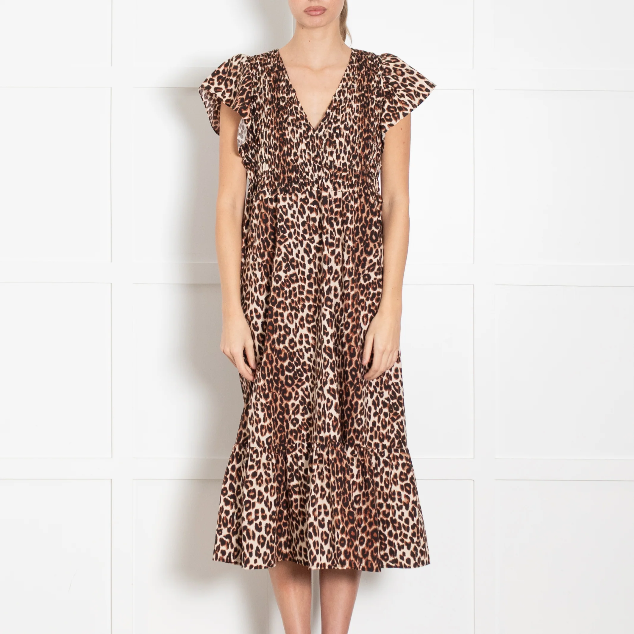 Rails Black Animal Print Clementine Frill Shoulder Dress - Image 2