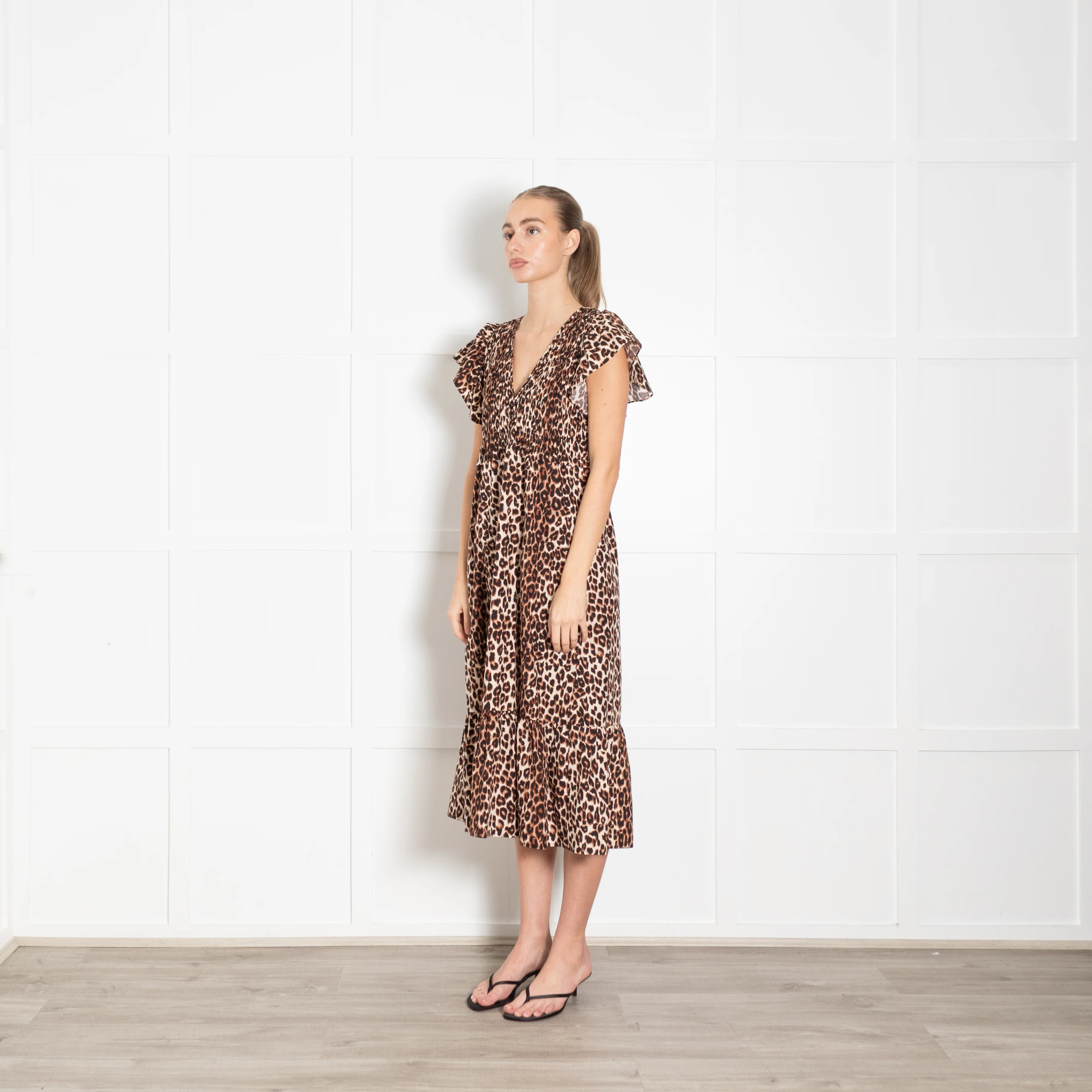 Rails Black Animal Print Clementine Frill Shoulder Dress - Image 3