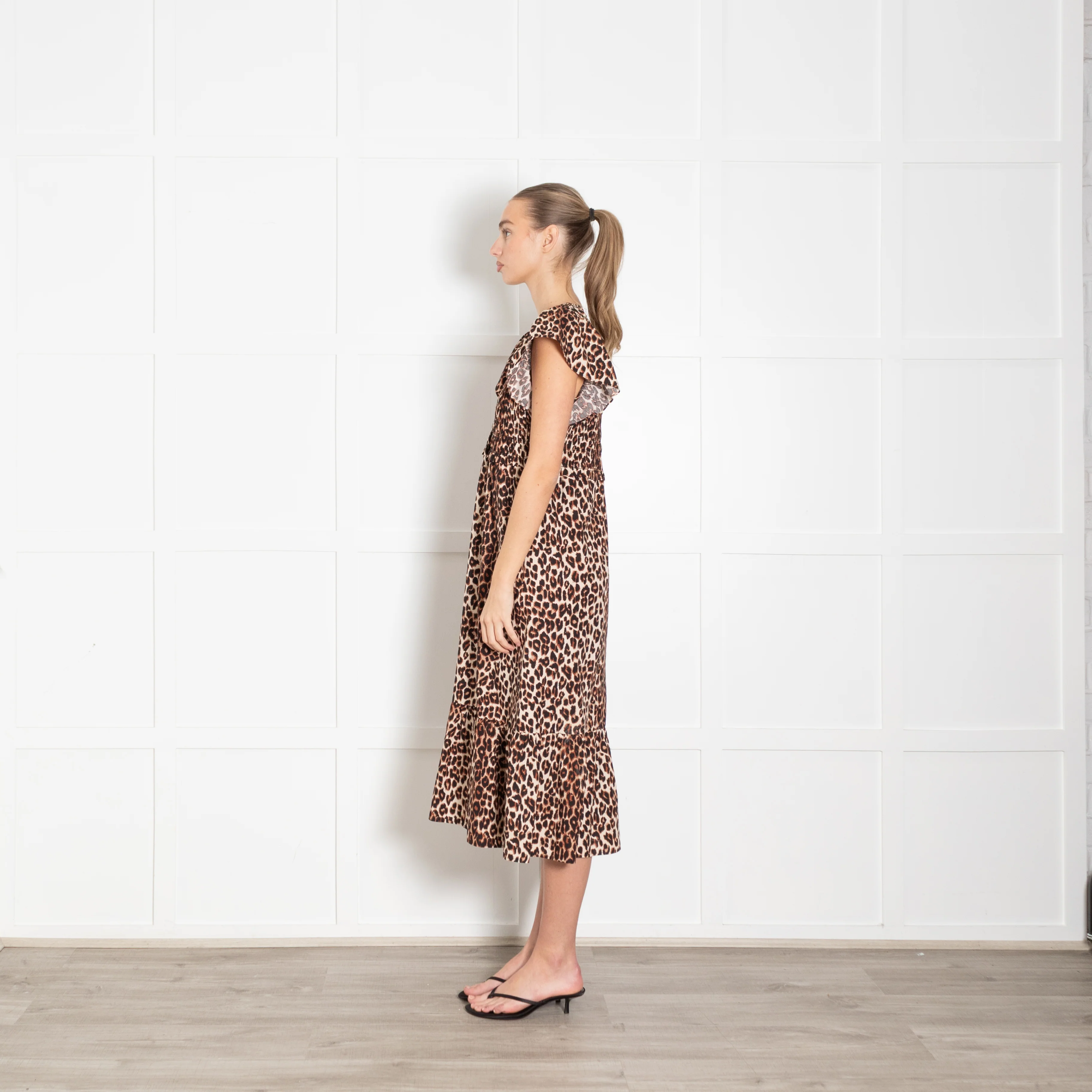 Rails Black Animal Print Clementine Frill Shoulder Dress - Image 4